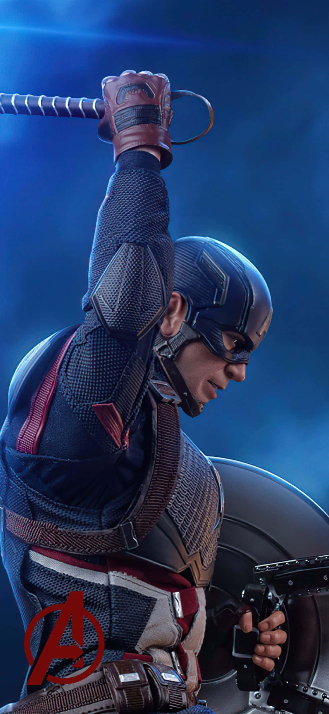 iPhone XS Avengers Bakgrunn Captain America Som Svinger Tors Hammer Bakgrunner