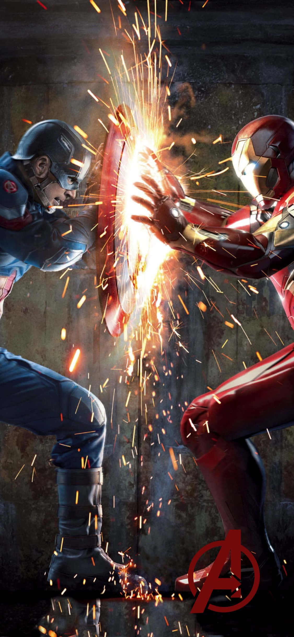 iPhone XS Avengers-bakgrunn Civil War 2016 Bakgrunner