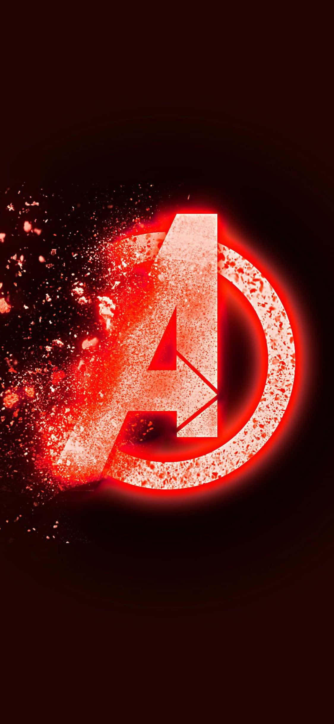 iPhone XS Blippende Avengers Logo Bakgrunn Bakgrunner