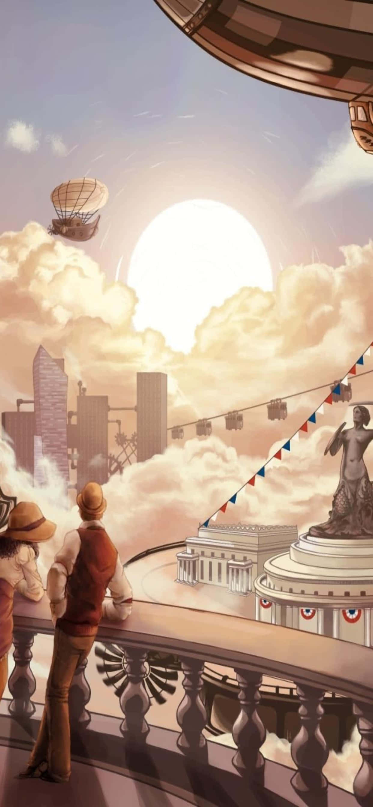 iPhone Xs Max Bioshock Infinite Portrett Himmelen Bakgrunn Bakgrunner