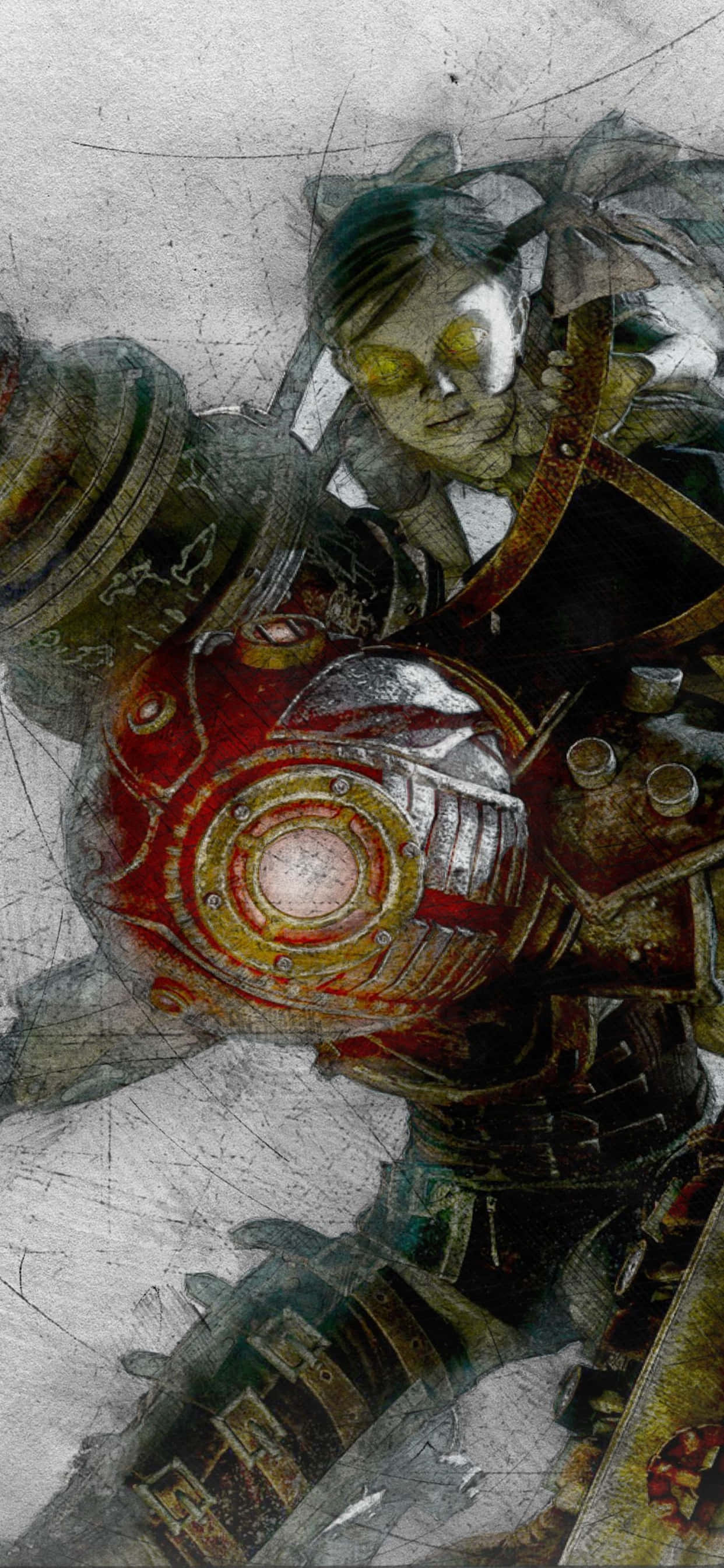 iPhone Xs Max Bioshock Infinite Big Daddy-bakgrunn Bakgrunner