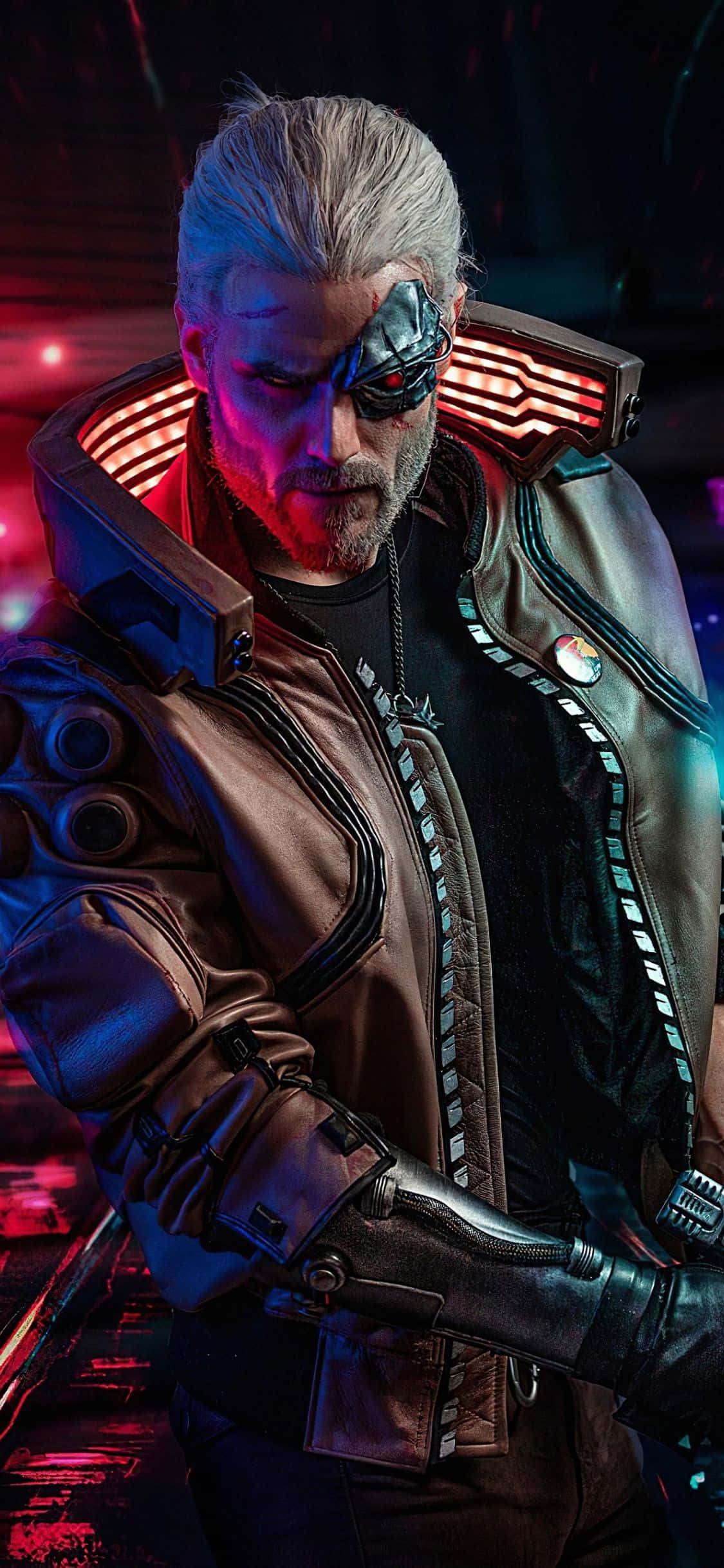 iPhone XS Max Cyberpunk 2077 Geralt Cosplay Bakgrunn Bakgrunner