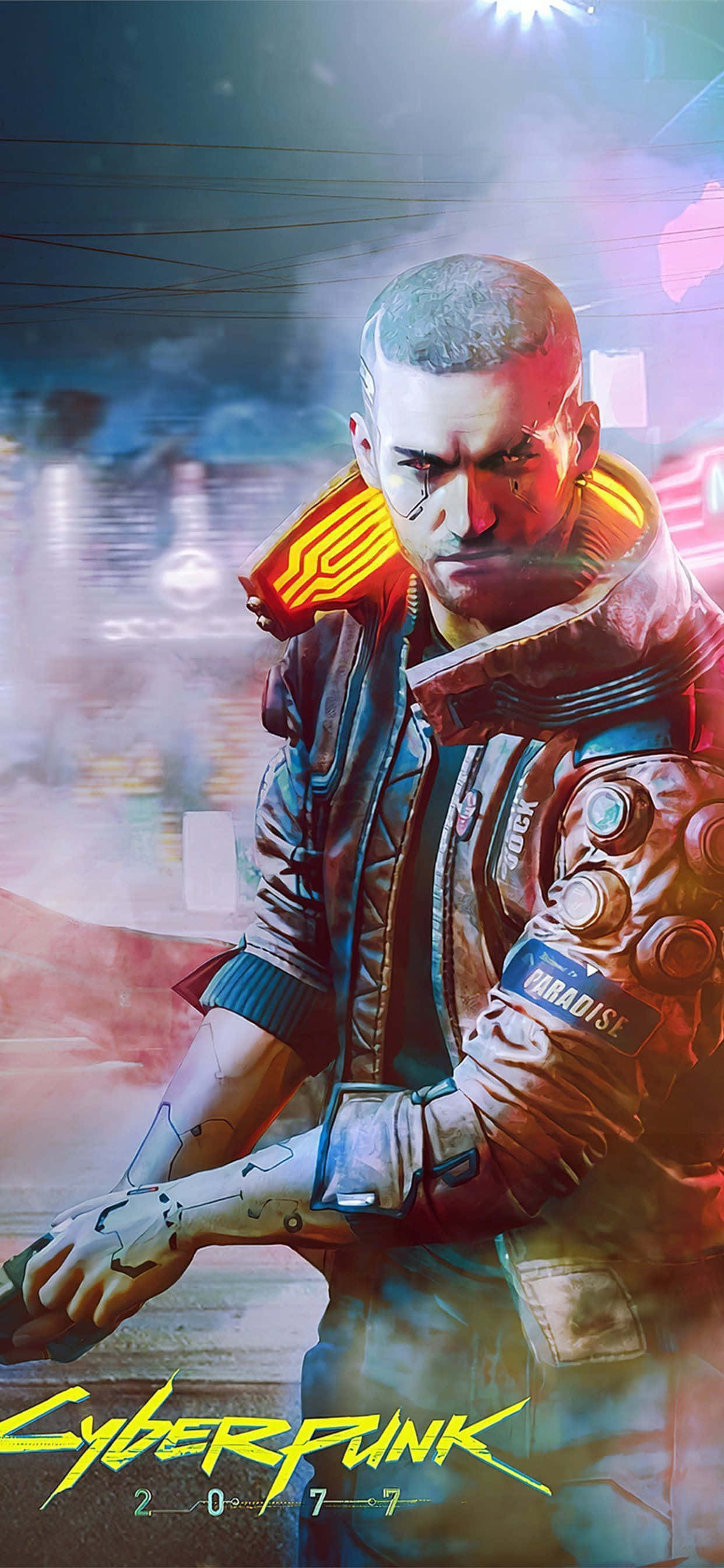 iPhone XS Max Cyberpunk 2077 Karakter Vincent Bakgrunn Bakgrunner
