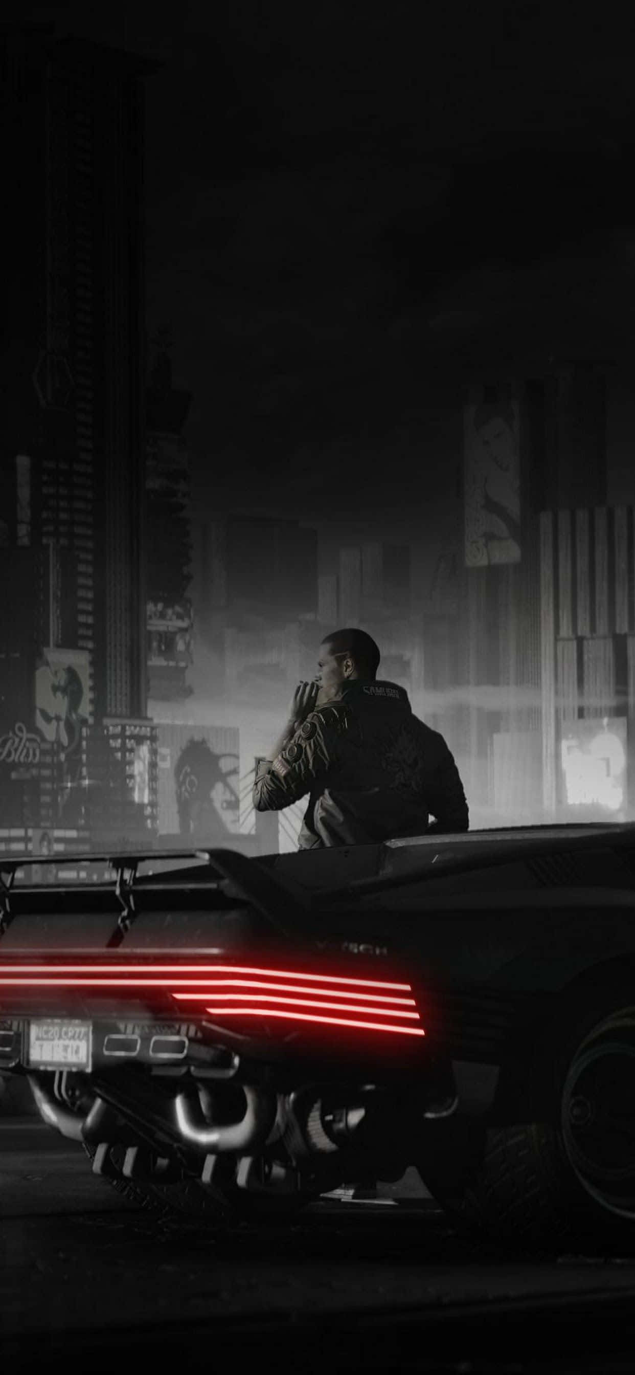 iPhone XS Max Cyberpunk 2077 Mørk Bakgrunn Bakgrunner
