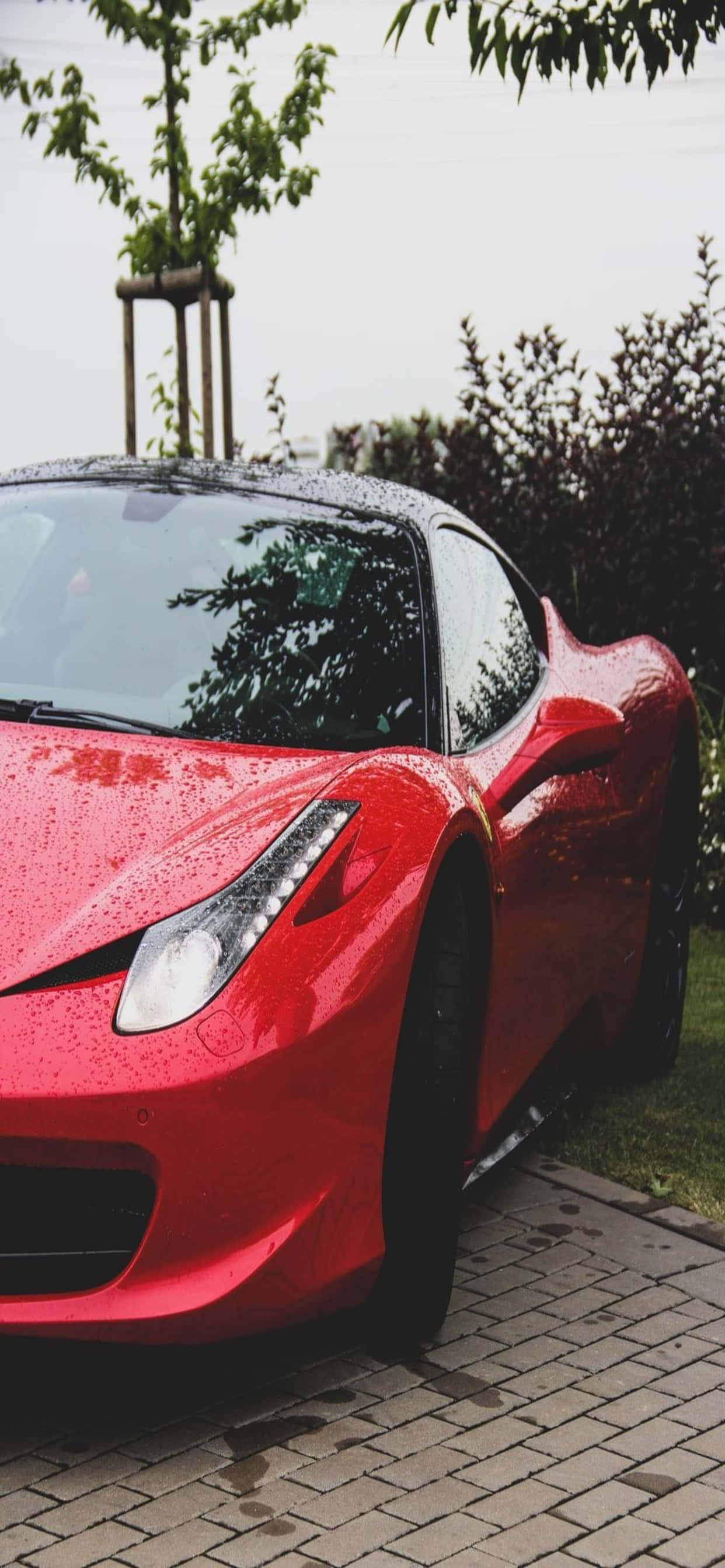 iPhone Xs Max Ferrari Bakgrunn Parkert Rød Ferrari 458 Bakgrunner