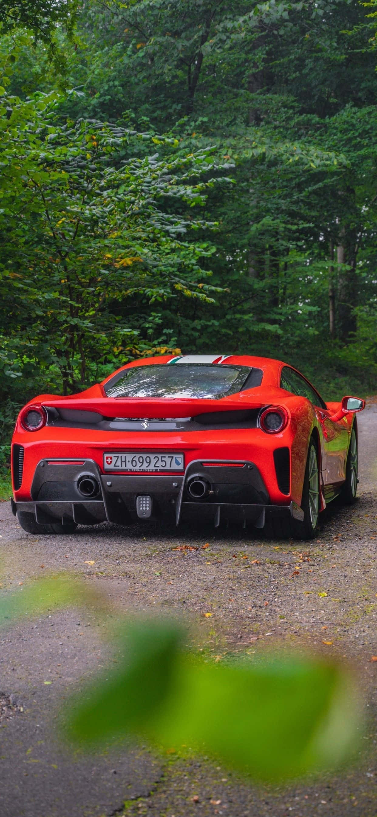 iPhone Xs Max Ferrari Bakgrunn Parkert Rød Ferrari 488 Pista Bakgrunner