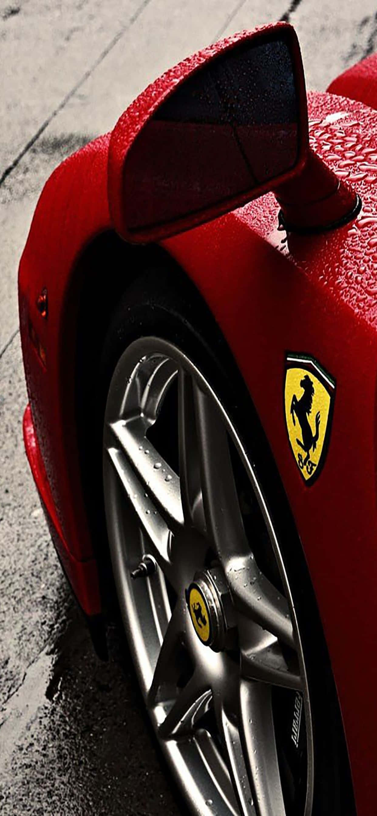 iPhone Xs Max Ferrari Bakgrunn Sideprofil av en Rød Ferrari Enzo Bakgrunner