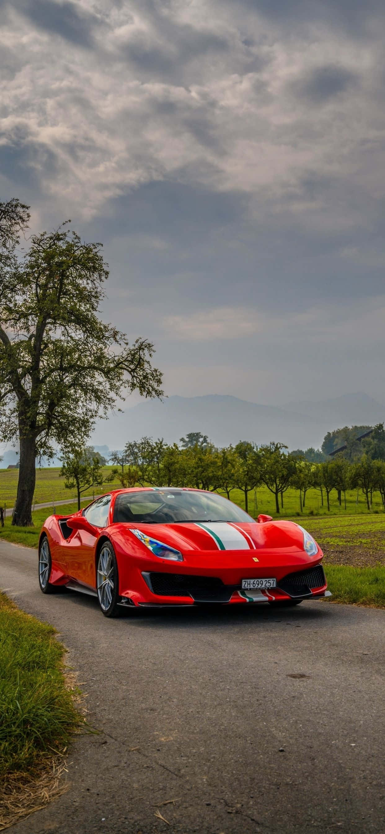 iPhone Xs Max Ferrari Bakgrunn Rød Ferrari 488 Pista Bakgrunner
