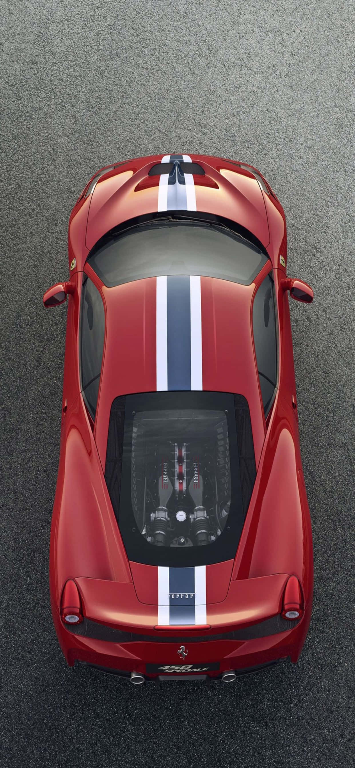 iPhone Xs Max Ferrari Bakgrunn Rød 2014 Ferrari 458 Speciale Med Striper Bakgrunner
