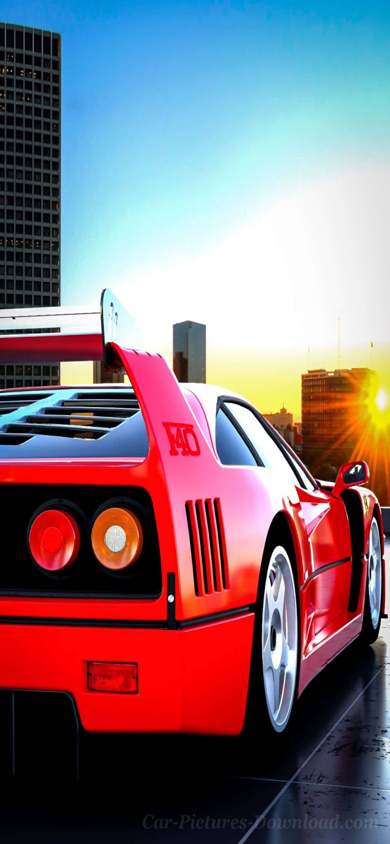 iPhone Xs Max Ferrari Bakgrunn Tegning Av En Rød Ferrari F40 Bakgrunner