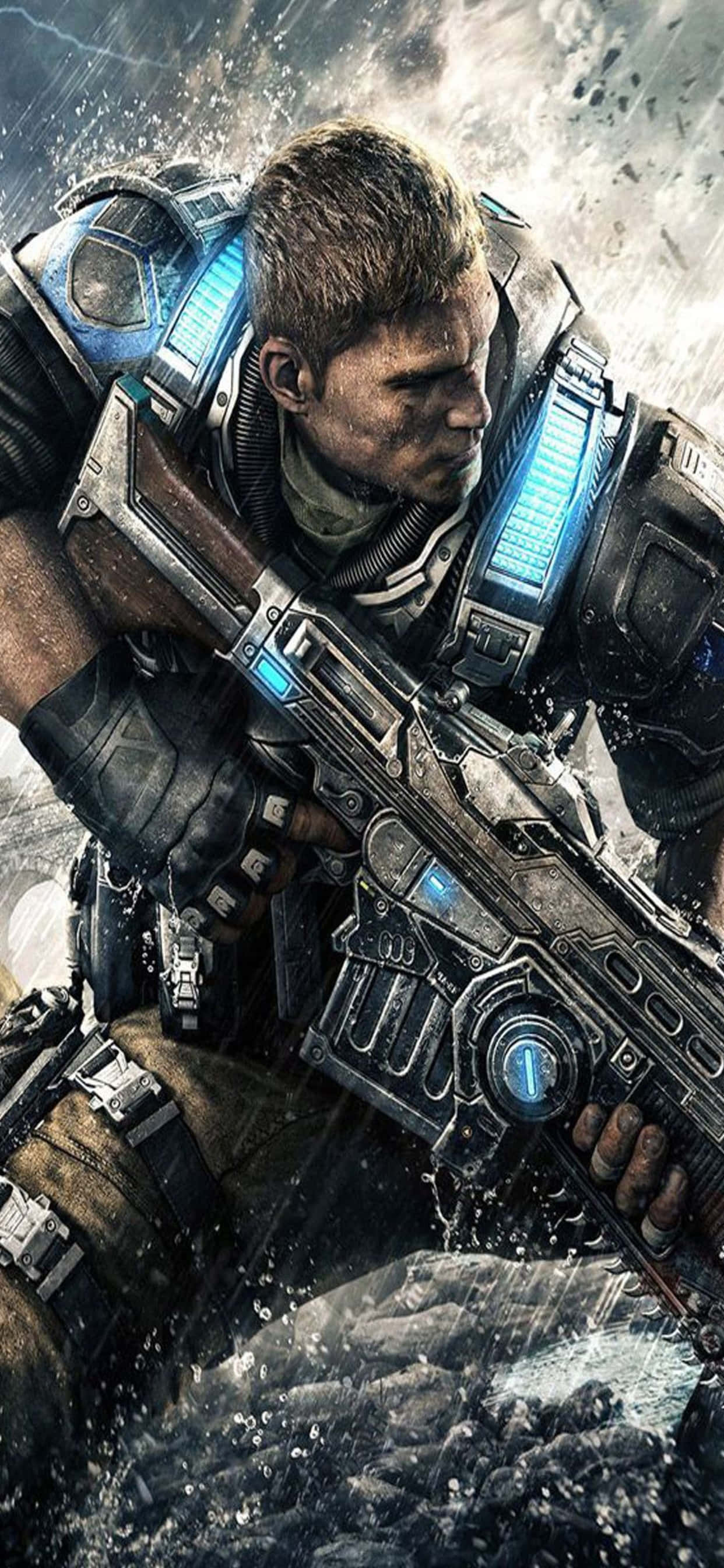 iPhone XS Max Gears Of War 5 JD Rifle-bakgrunn Bakgrunner