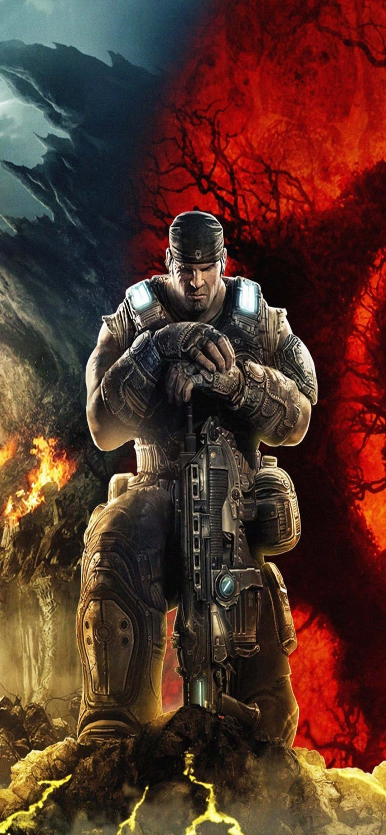iPhone XS Max Gears Of War 5 Marcus Fenix Bakgrunn Bakgrunner