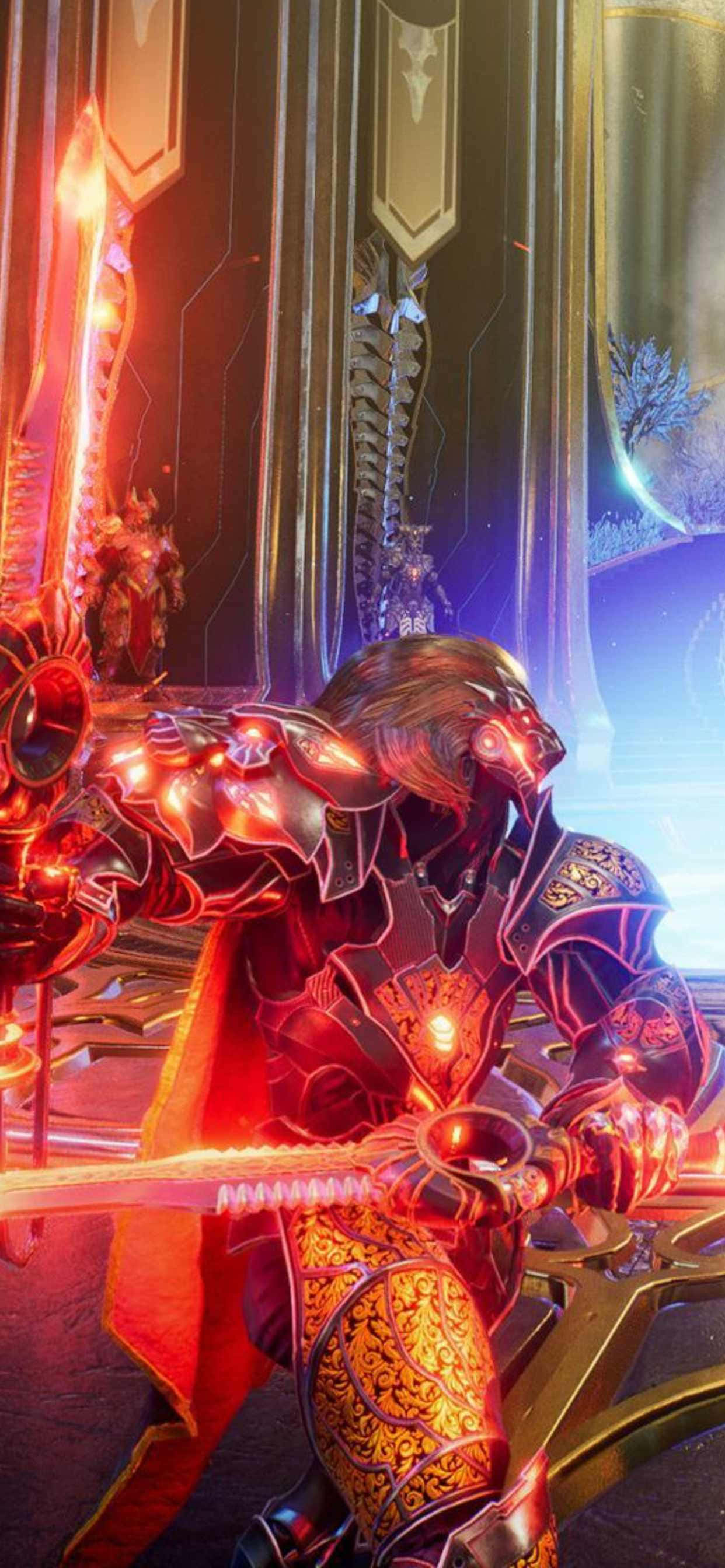 iPhone Xs Max Godfall Silvermane Dobbelsverd Bakgrunn Bakgrunner