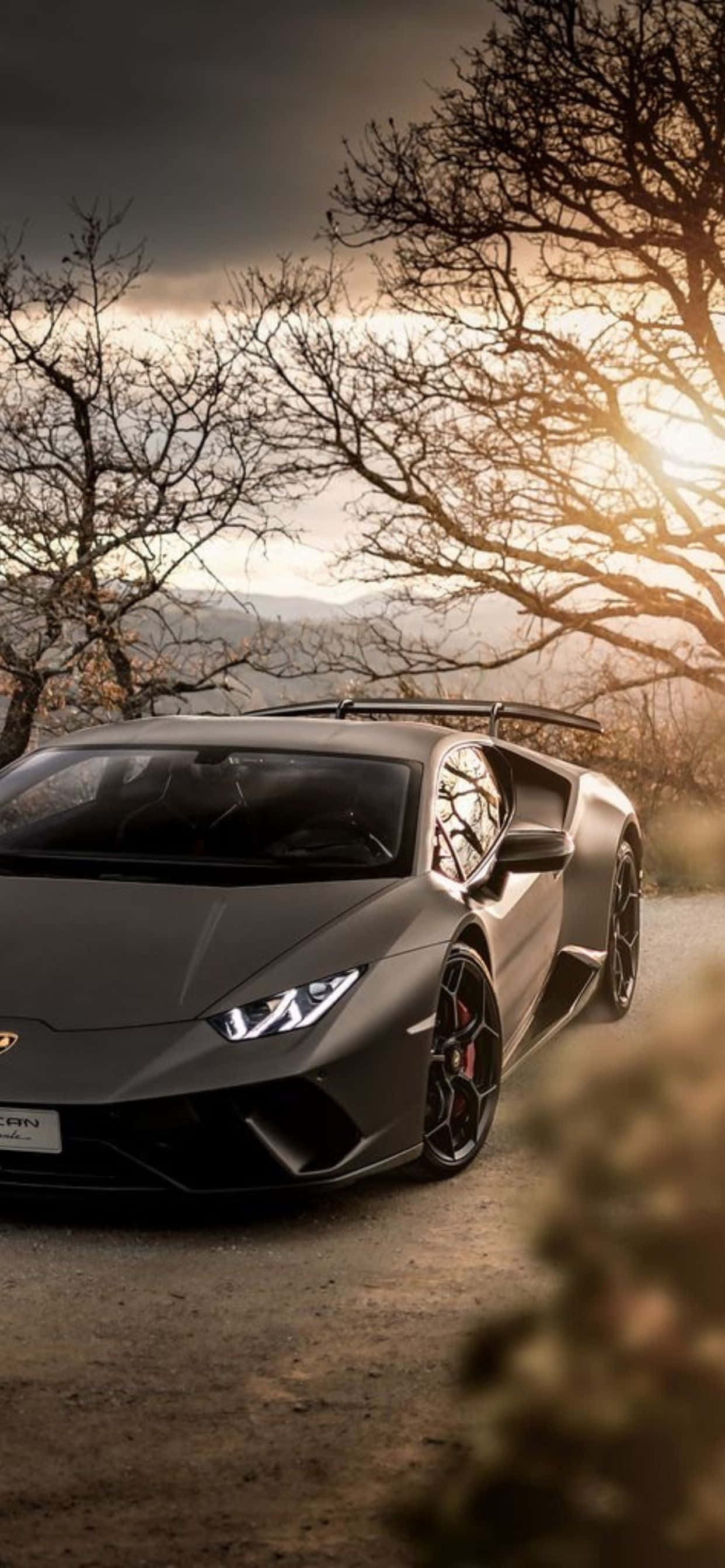 iPhone XS Max Lamborghini Grå Huracan Bakgrunn Bakgrunner