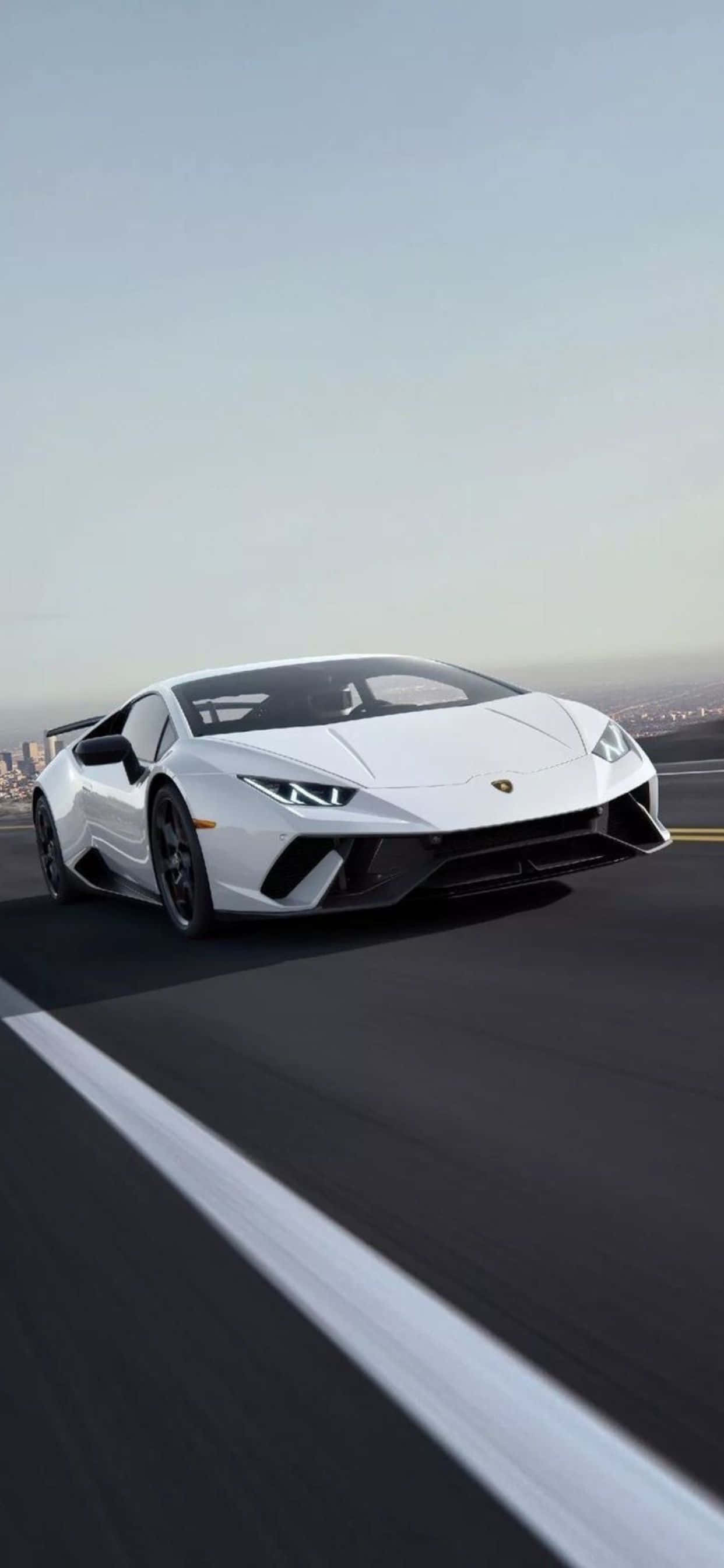 iPhone XS Max Lamborghini Huracan EVO Hvit Bakgrunn Bakgrunner
