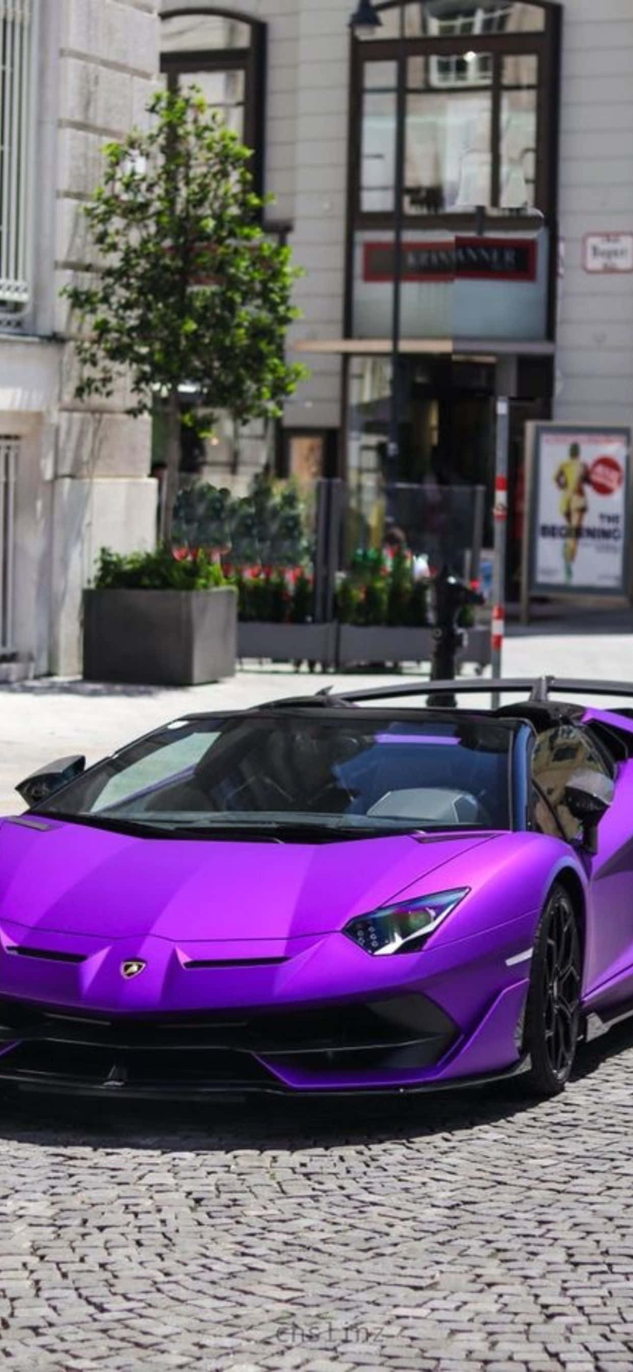 iPhone XS Max Lamborghini Lilla Aventador Bakgrunn Bakgrunner