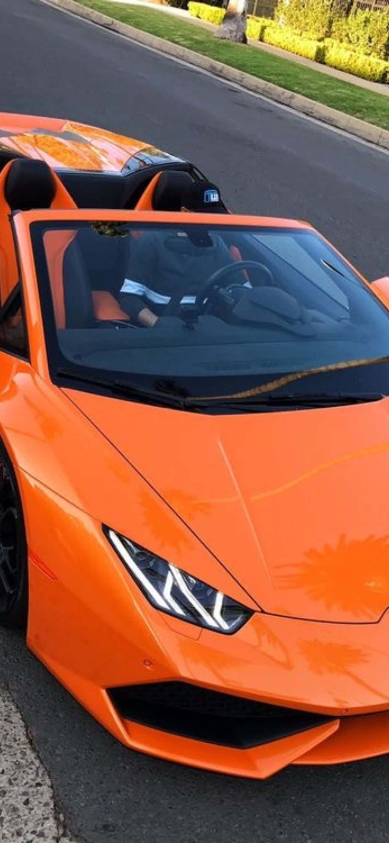 iPhone XS Max Lamborghini Huracan Oransje Bil Bakgrunn Bakgrunner