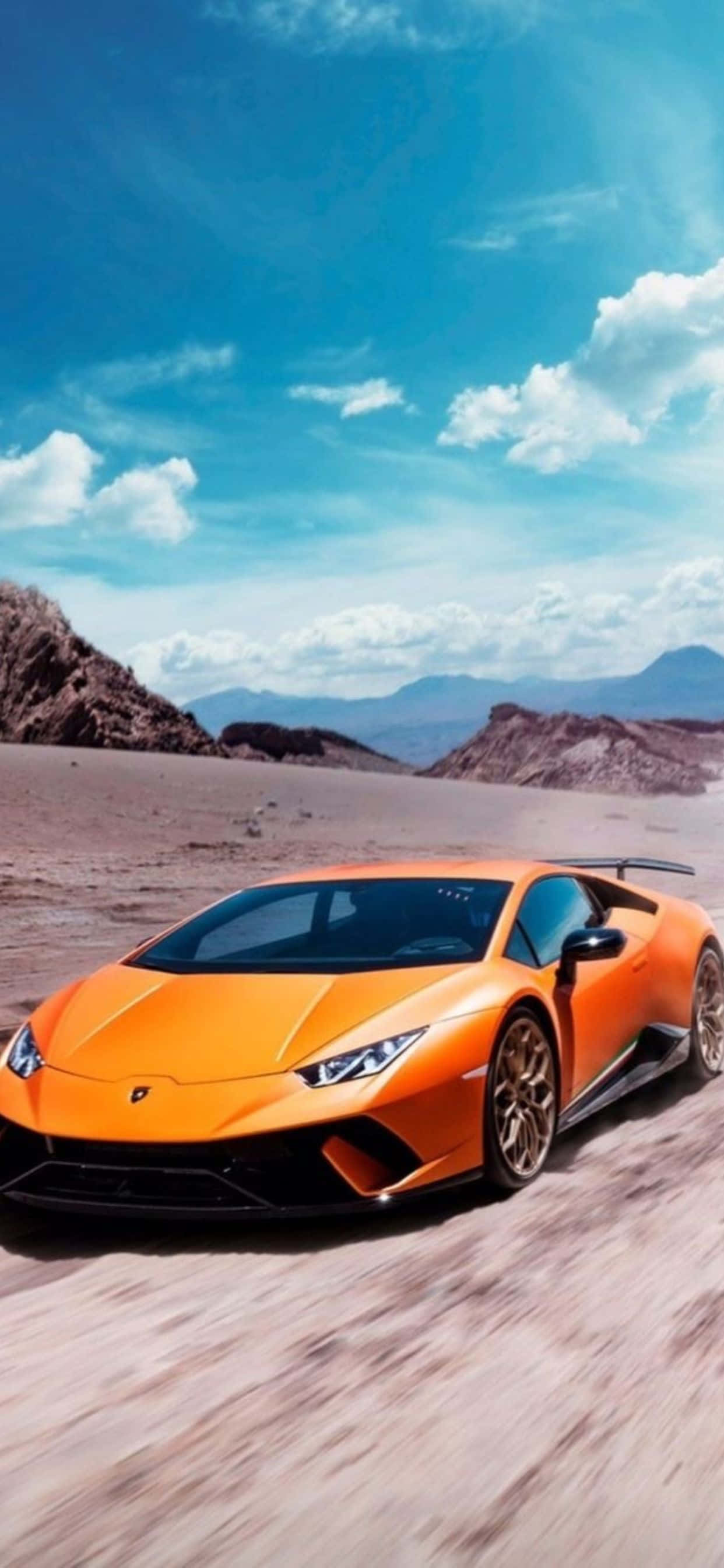 iPhone XS Max Lamborghini Orange Huracan EVO Bakgrunn Bakgrunner