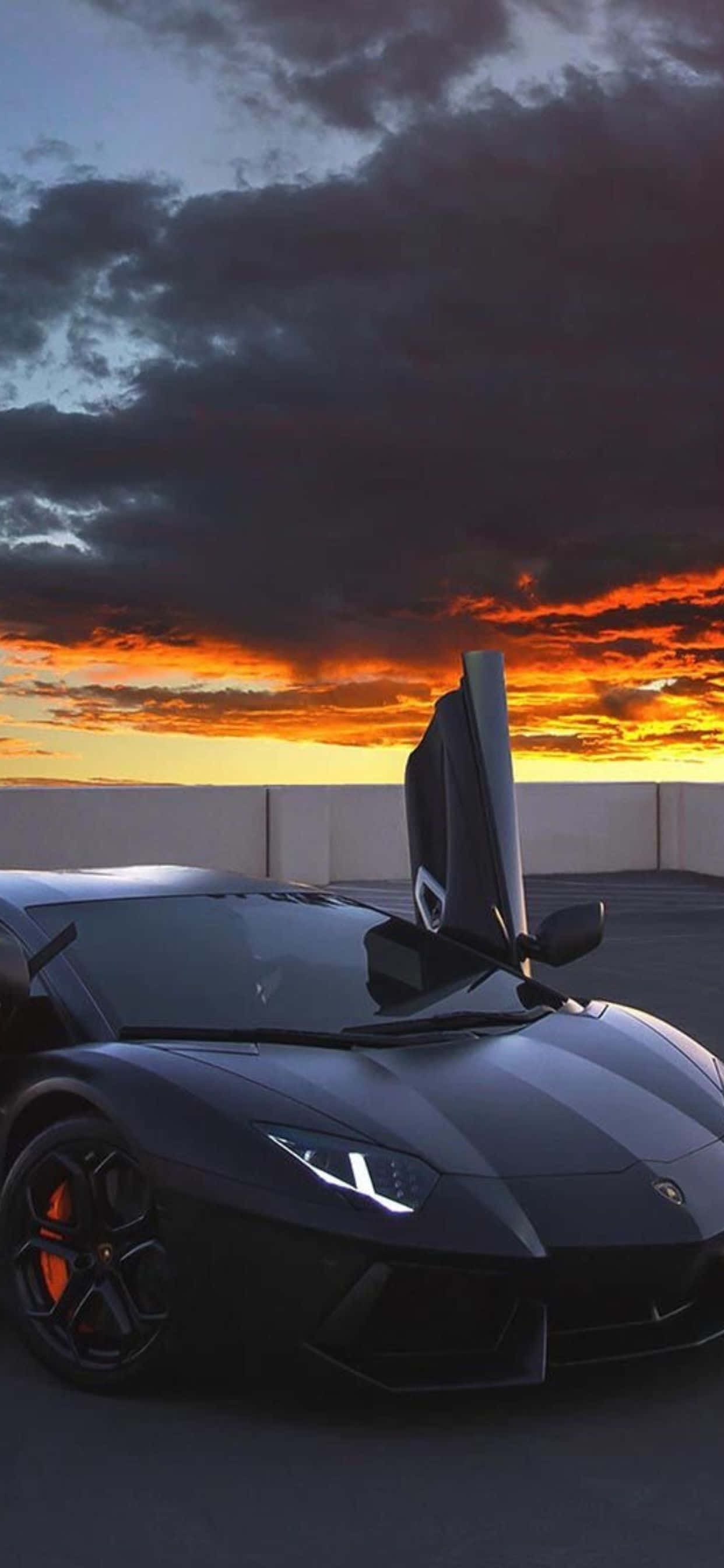 iPhone XS Max Lamborghini Svart Aventador Bakgrunn Bakgrunner