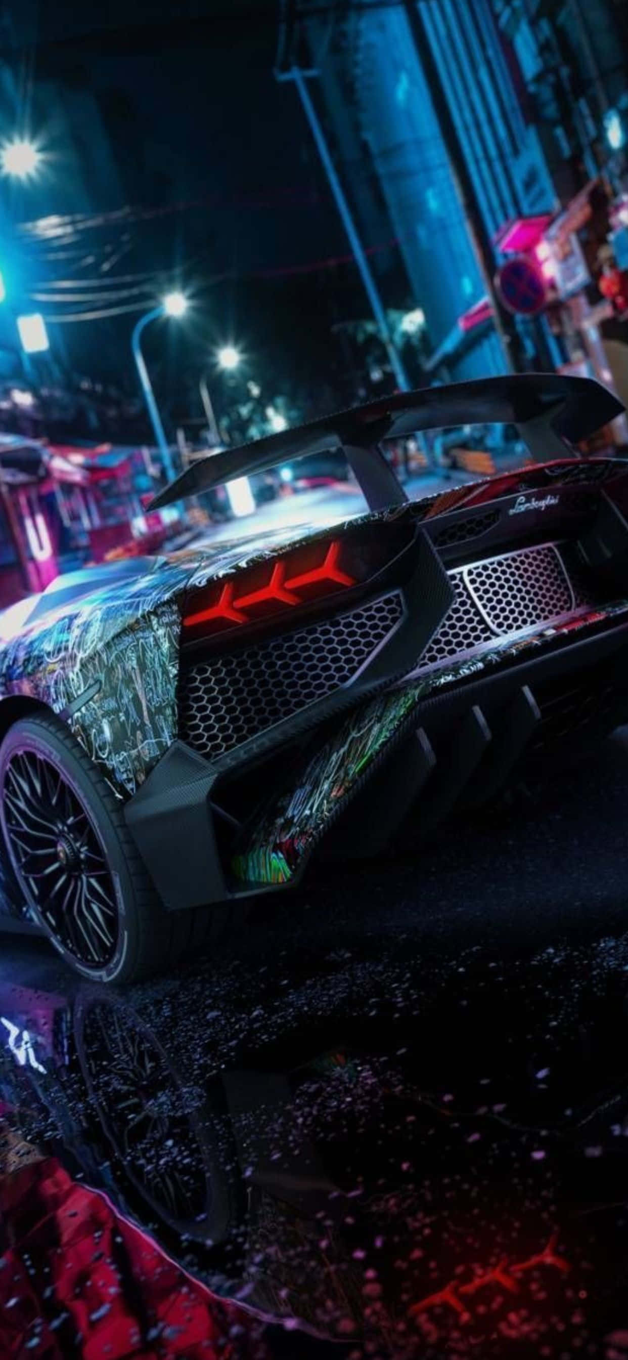 iPhone XS Max Lamborghini Aventador Bakgrunn Bak Bakgrunner