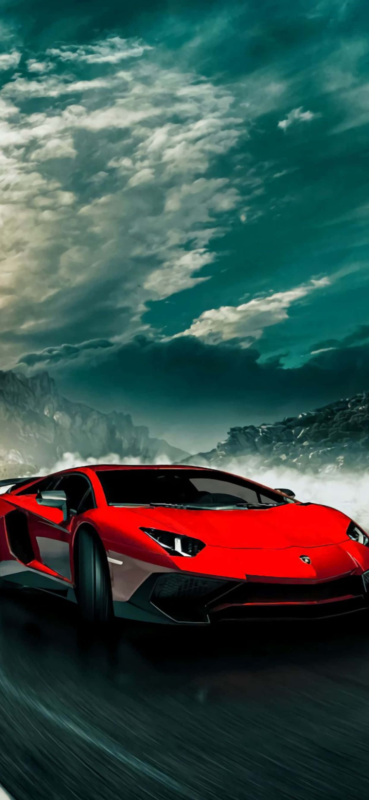 iPhone XS Max Lamborghini Rød Aventador Bakgrunn Bakgrunner