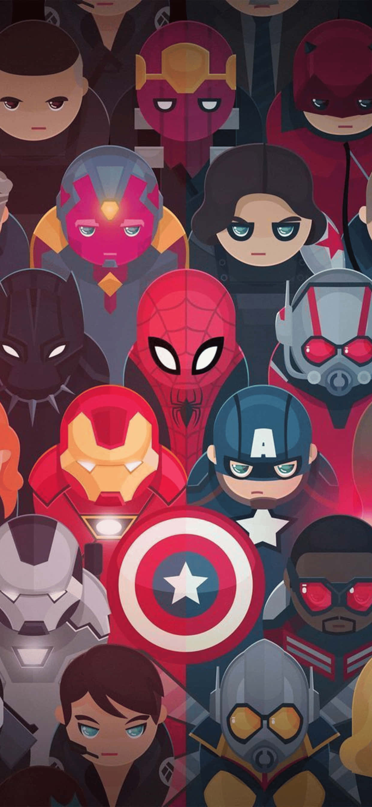 iPhone XS Max Marvel Chibi Superhelter Bakgrunn Bakgrunner