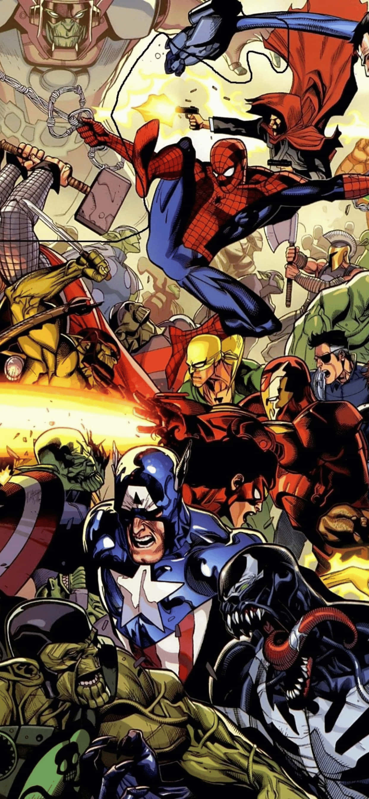 iPhone XS Max Marvel Tegneseriestil Bakgrunn Bakgrunner