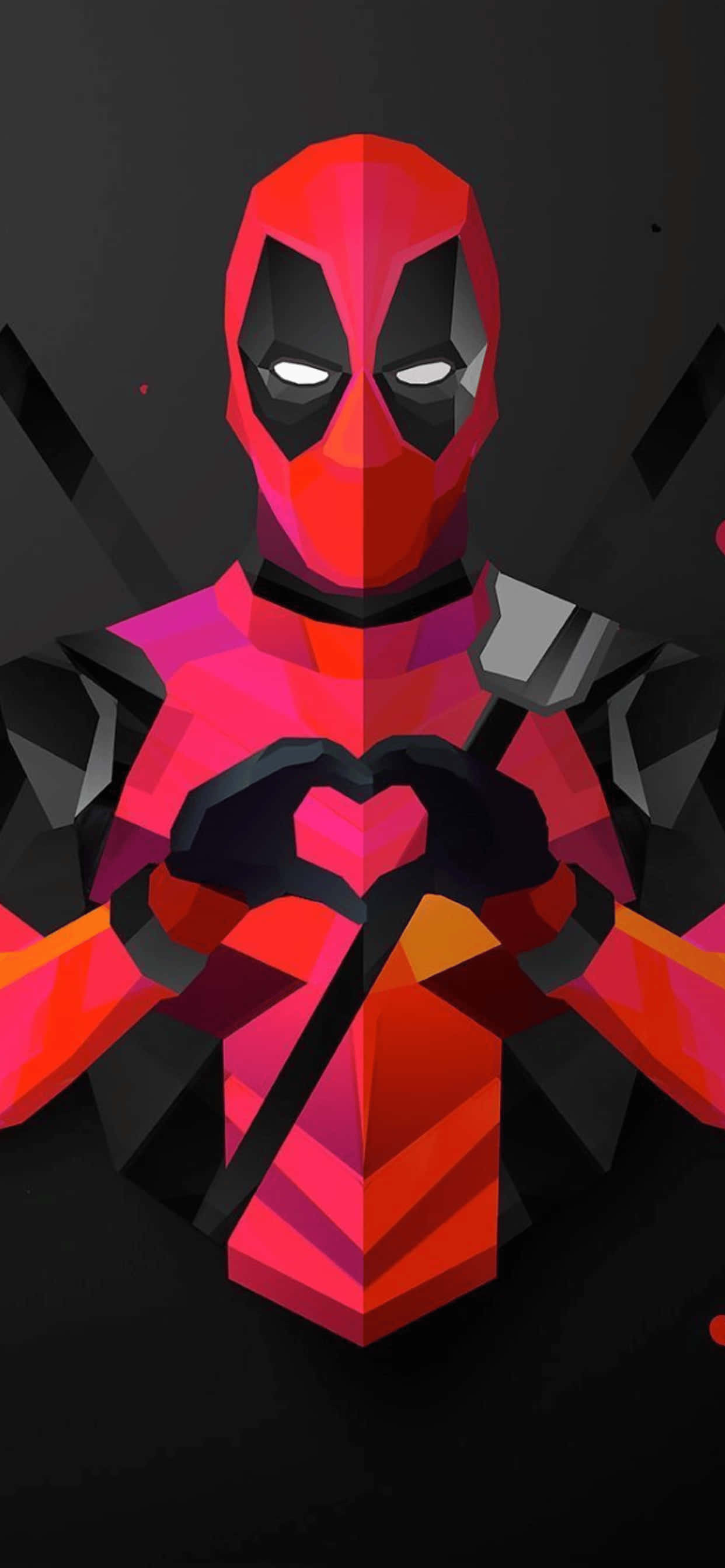 iPhone XS Max Marvel Deadpool Hjertehånd Bakgrunn Bakgrunner