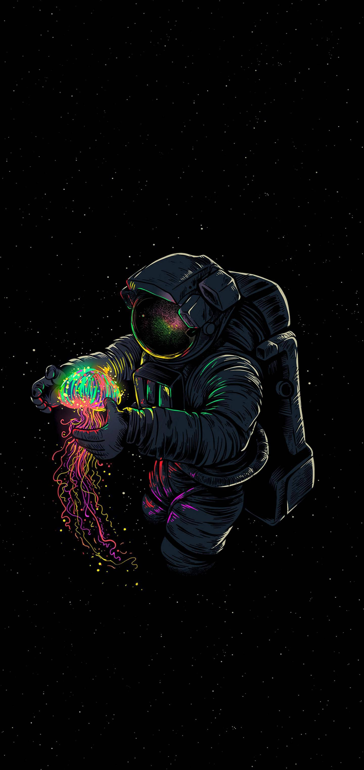 iPhone XS Max OLED Astronaut Kunst Bakgrunner