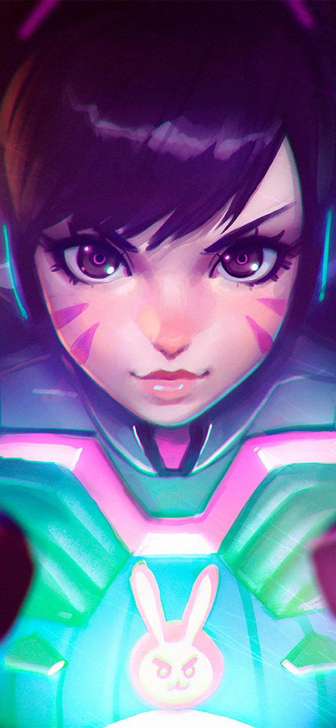iPhone Xs Max Overwatch Bakgrunn D.Va Skinnende Kaninlogo Bakgrunner