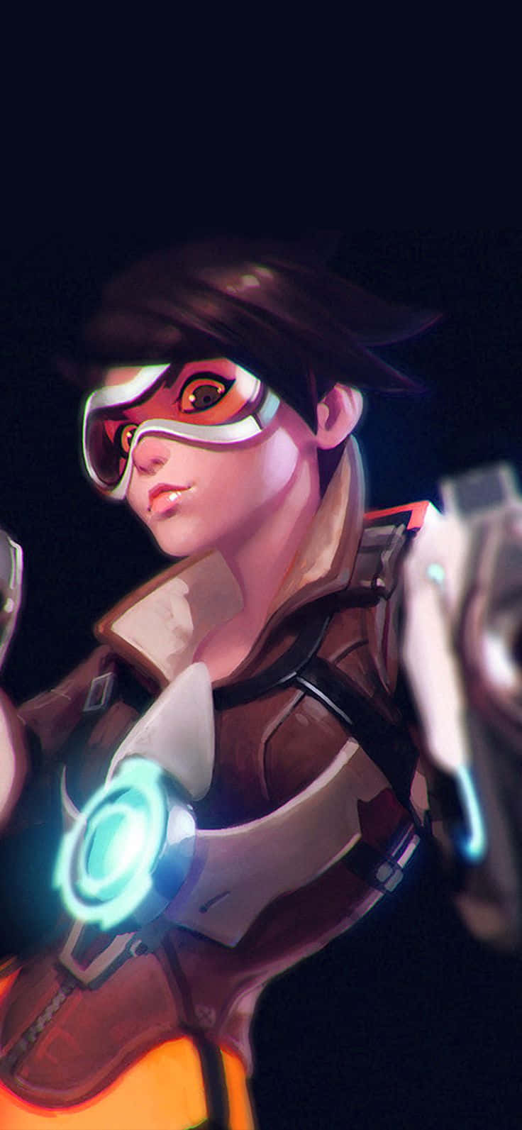 iPhone Xs Max Overwatch Bakgrunn Tracer Ser Ned Bakgrunner