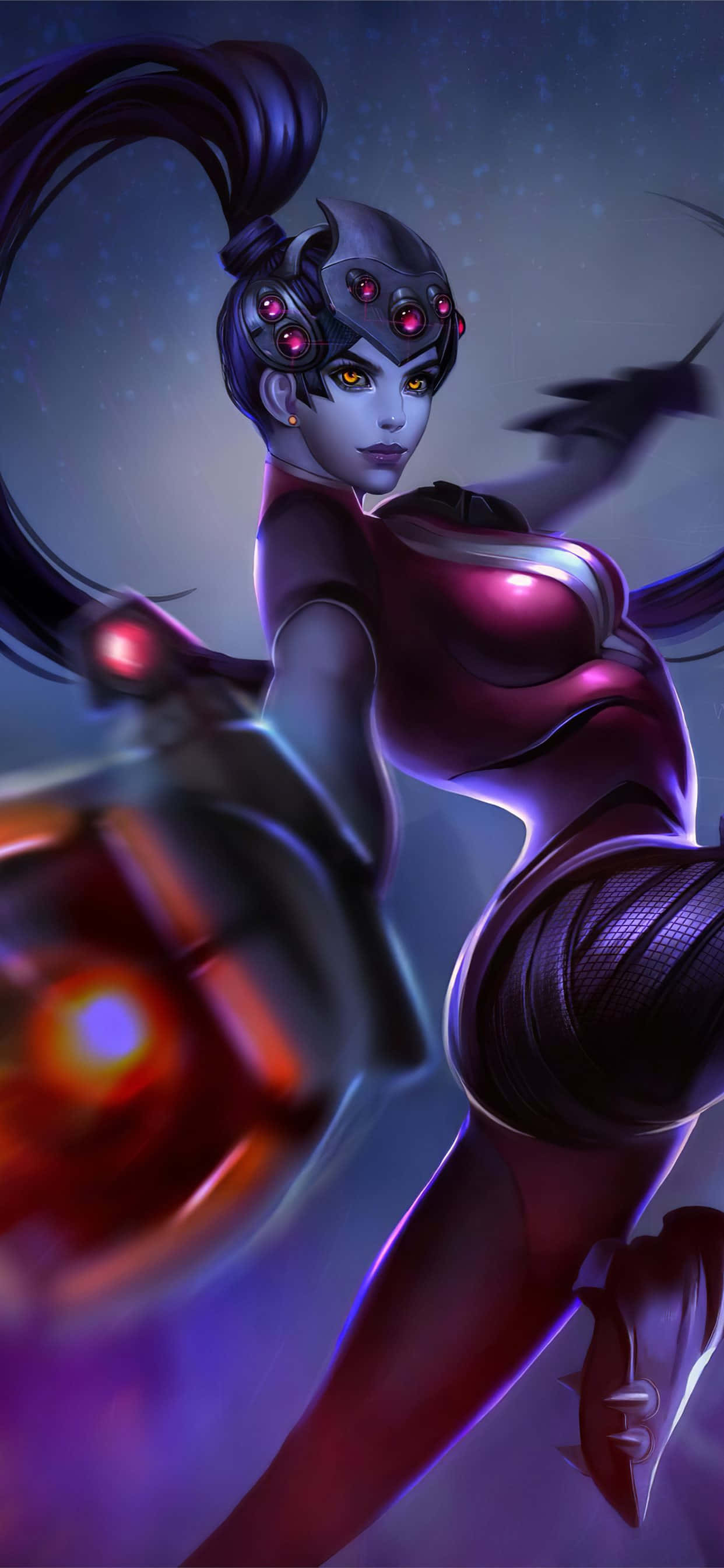 iPhone Xs Max Overwatch Bakgrunn Widowmaker Peker Med Pistol Bakgrunner