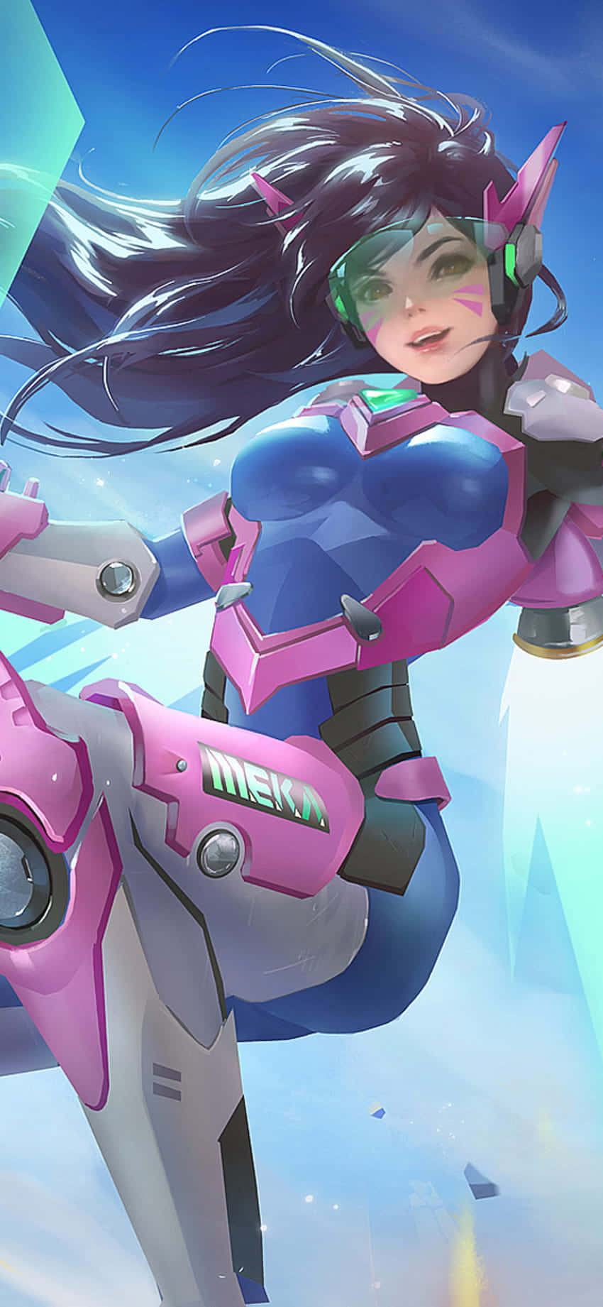 iPhone Xs Max Overwatch Bakgrunn D.Va Flytende I Luften Bakgrunner