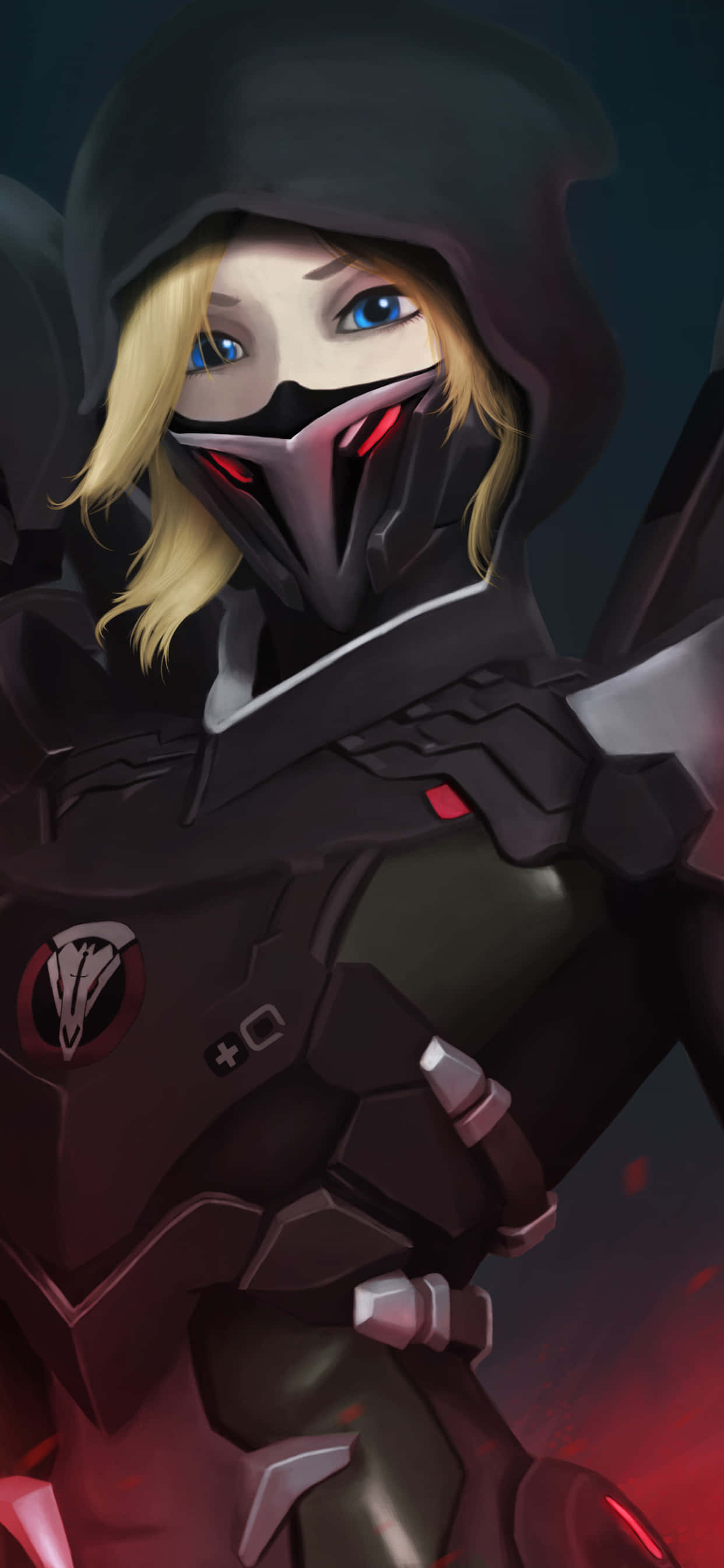 iPhone Xs Max Overwatch Bakgrunn Mercy Svart Hetta Bakgrunner