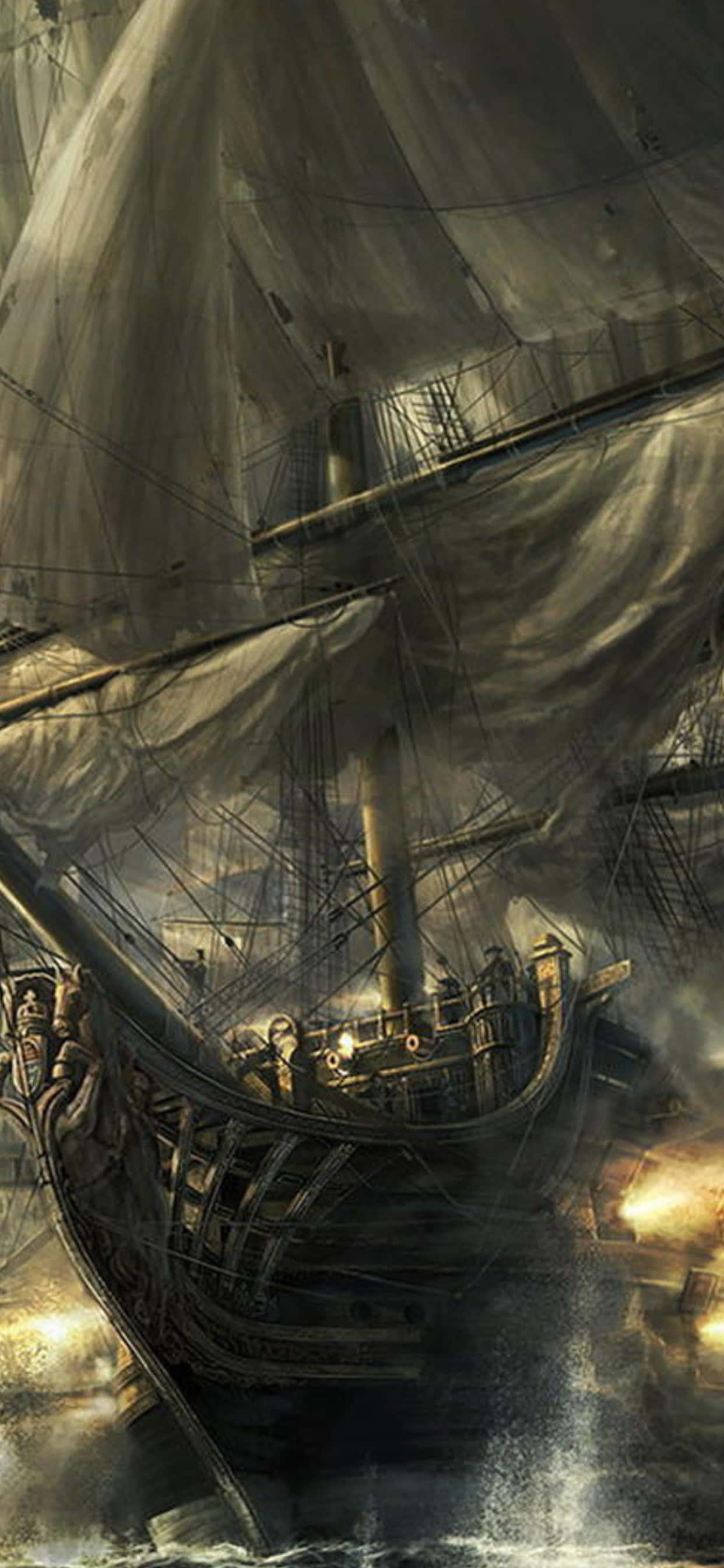 iPhone XS Max Total War Attila Fantasy Krigsskip Bakgrunn Bakgrunner