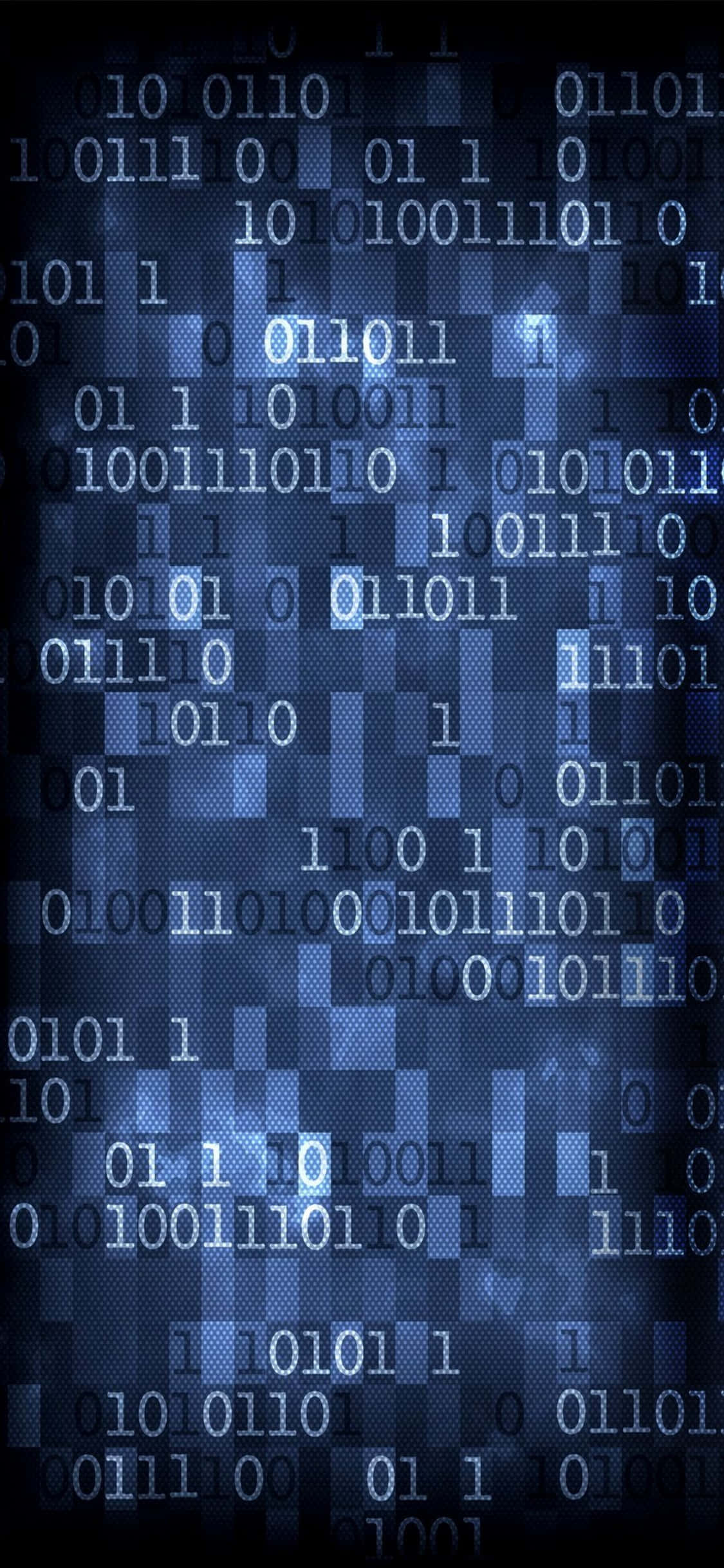 iPhone Xs Programmeringsbakgrunn Blå Binærkode Bakgrunner