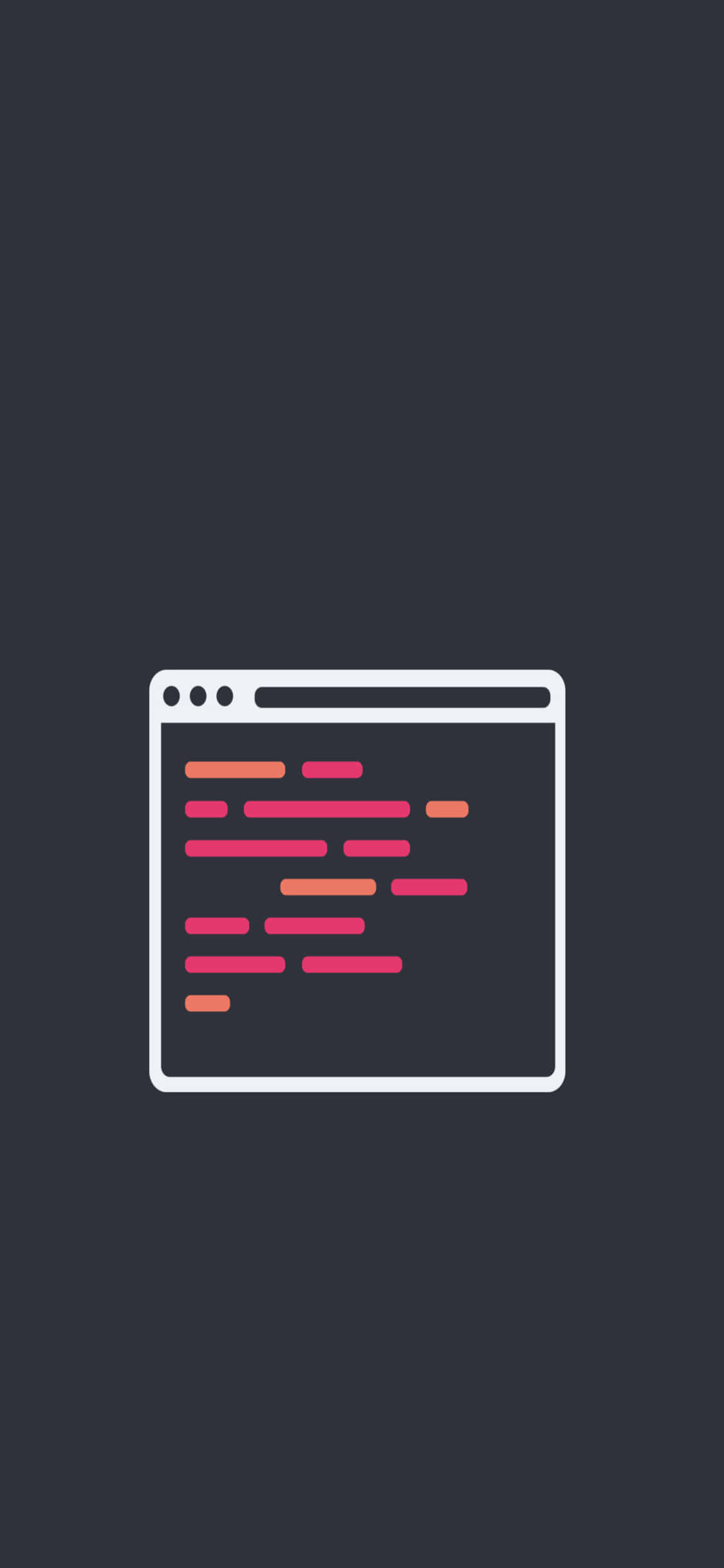 iPhone Xs programmeringsbakgrunn minimal dash-kode Bakgrunner