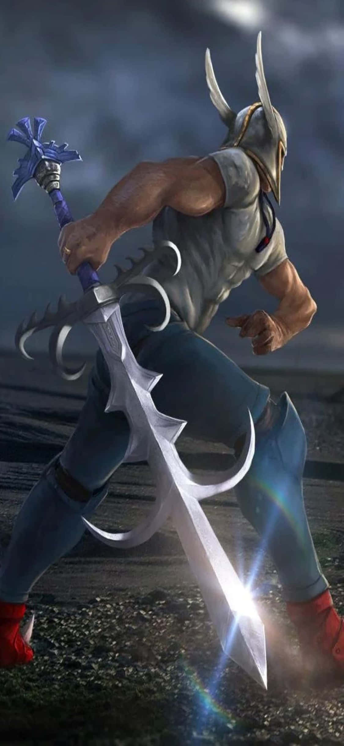iPhone Xs Runescape Bakgrunn Alvemagiker Med Sverd Bakgrunner