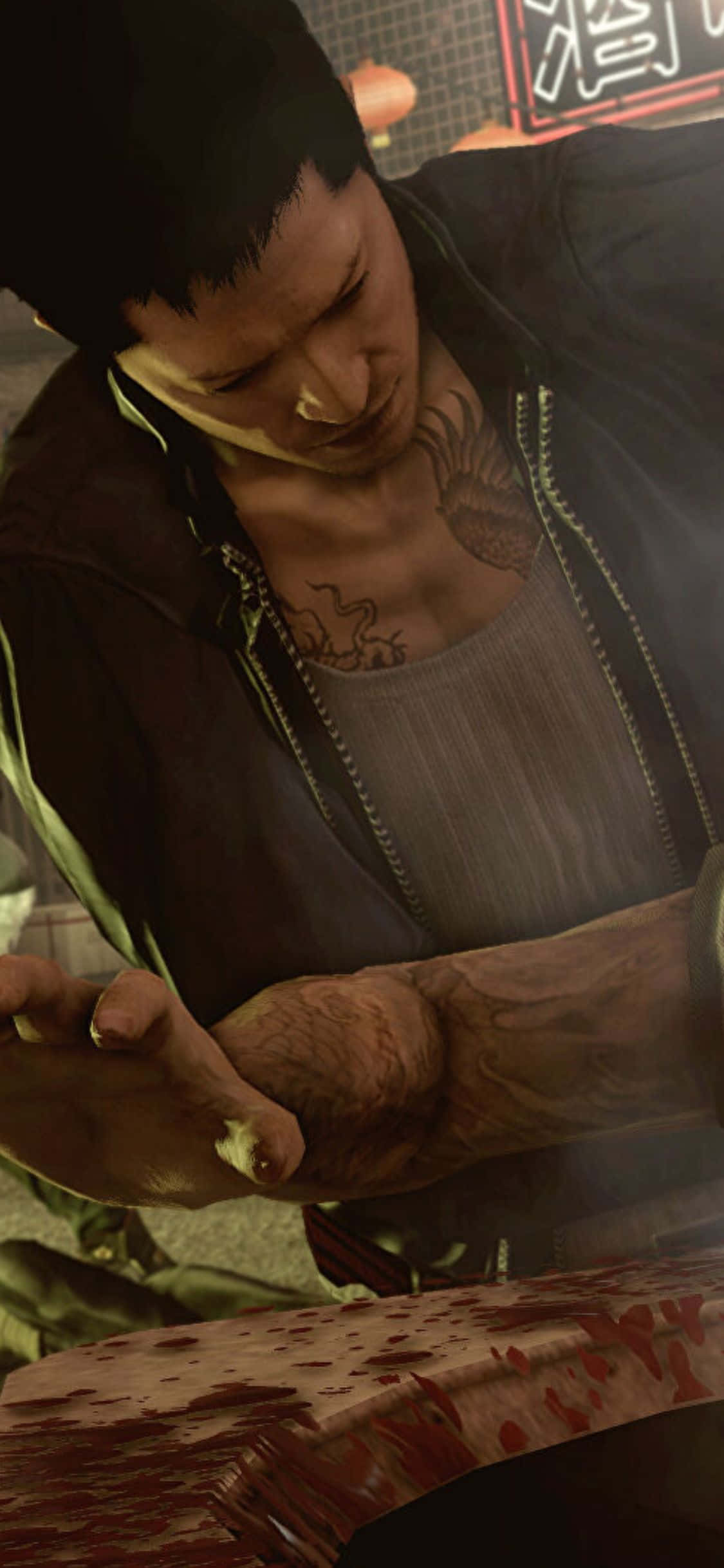 iPhone Xs Sleeping Dogs Hode Vent Bakgrunn Bakgrunner