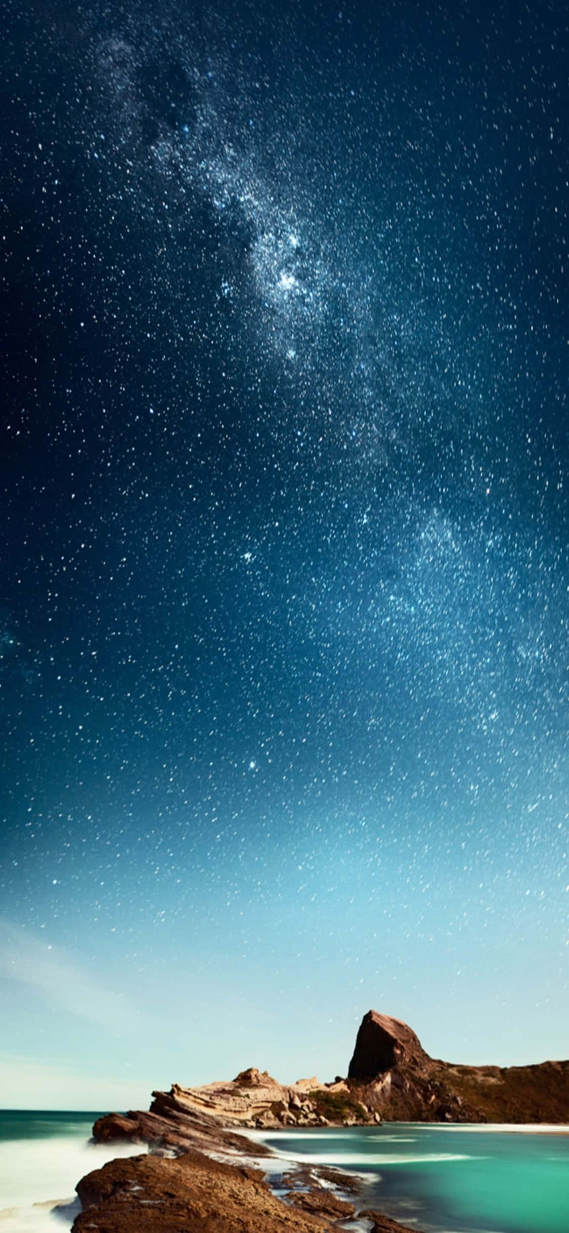 iPhone XS Strand Og Melkeveien Bakgrunn Bakgrunner