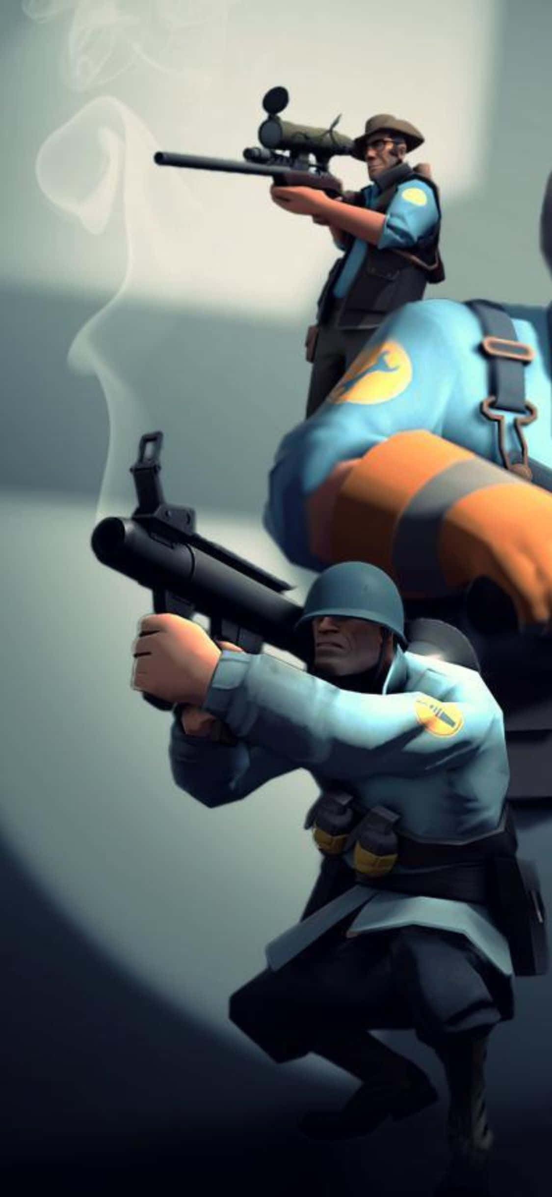 iPhone XS Team Fortress 2 karakterer med blå uniformer bakgrunn Bakgrunner