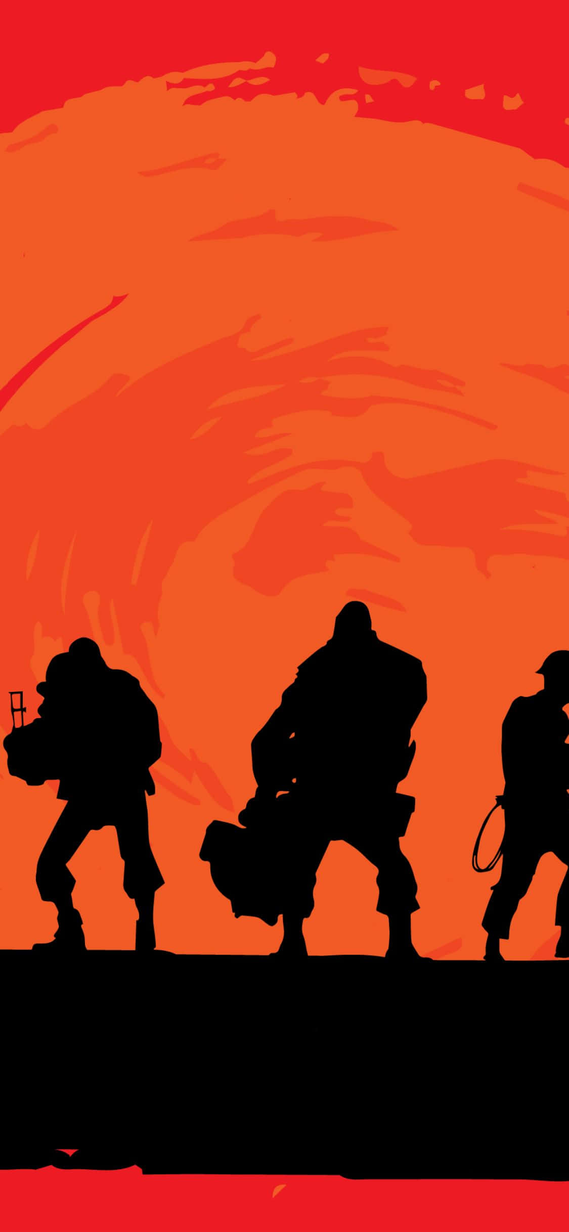 iPhone XS Team Fortress 2 Silhuettillustrasjon Bakgrunn Bakgrunner