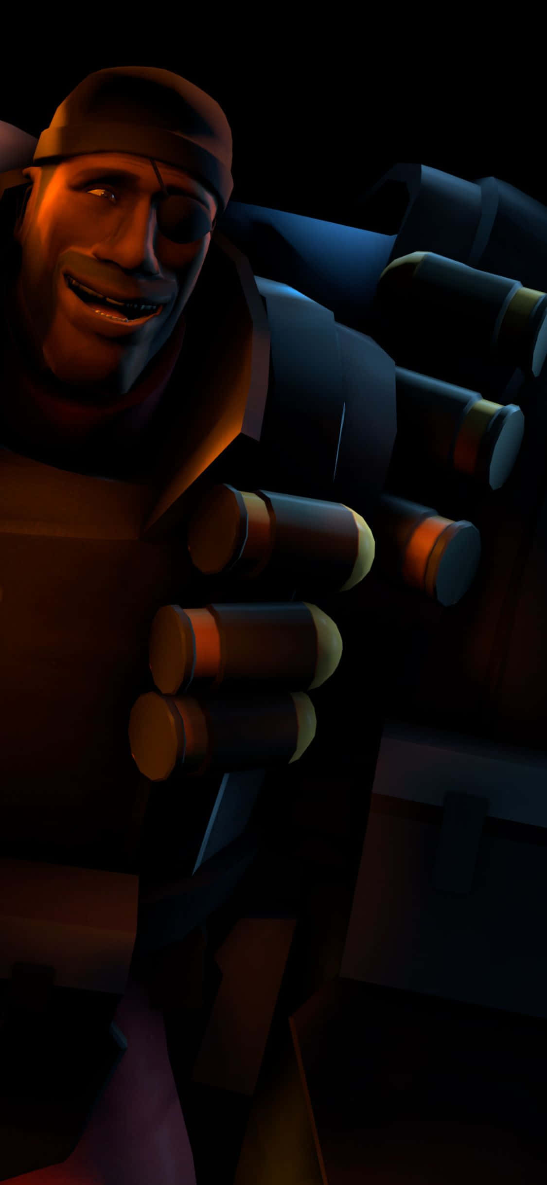 iPhone XS Team Fortress 2 Smilende Demoman Portrett Bakgrunn Bakgrunner