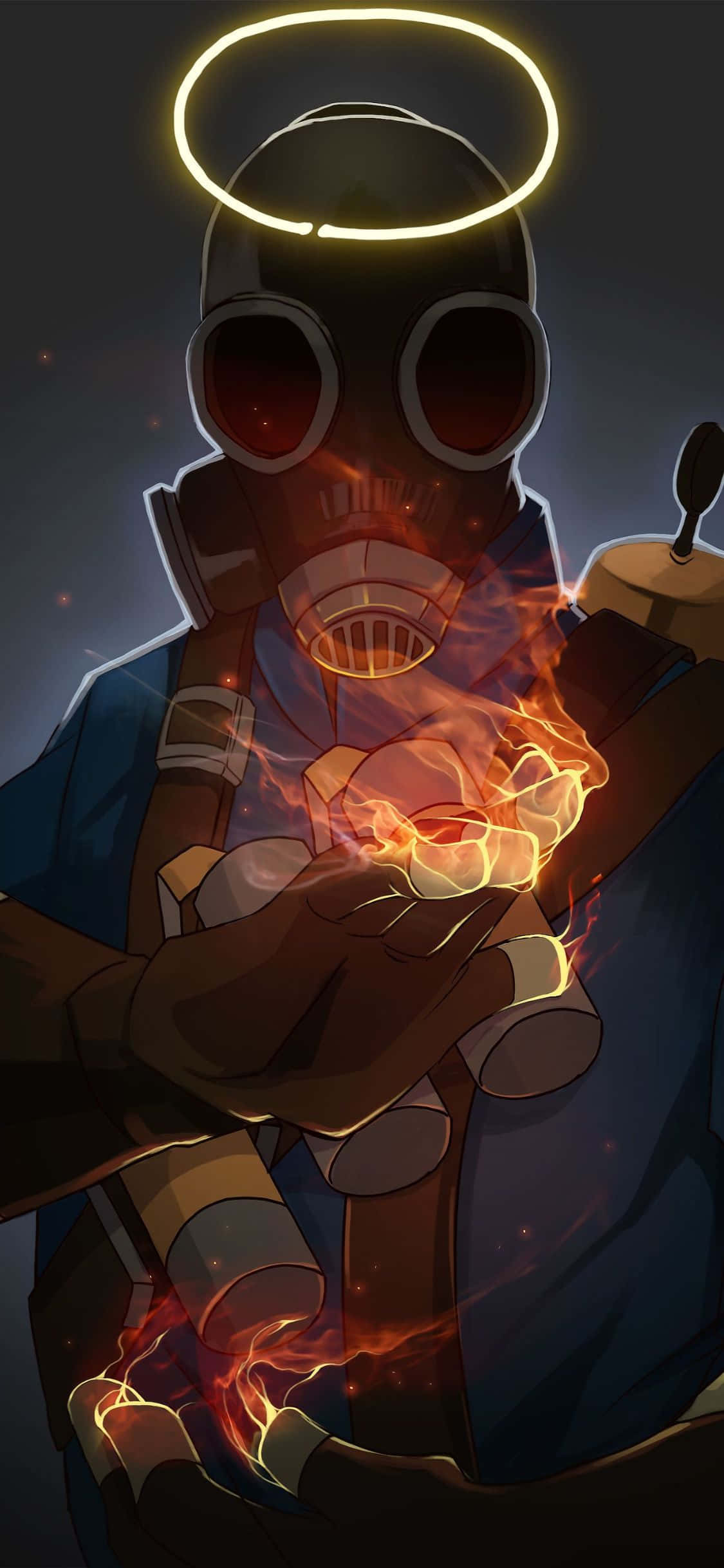 iPhone XS Team Fortress 2 superb Pyro bakgrunn fanart Bakgrunner