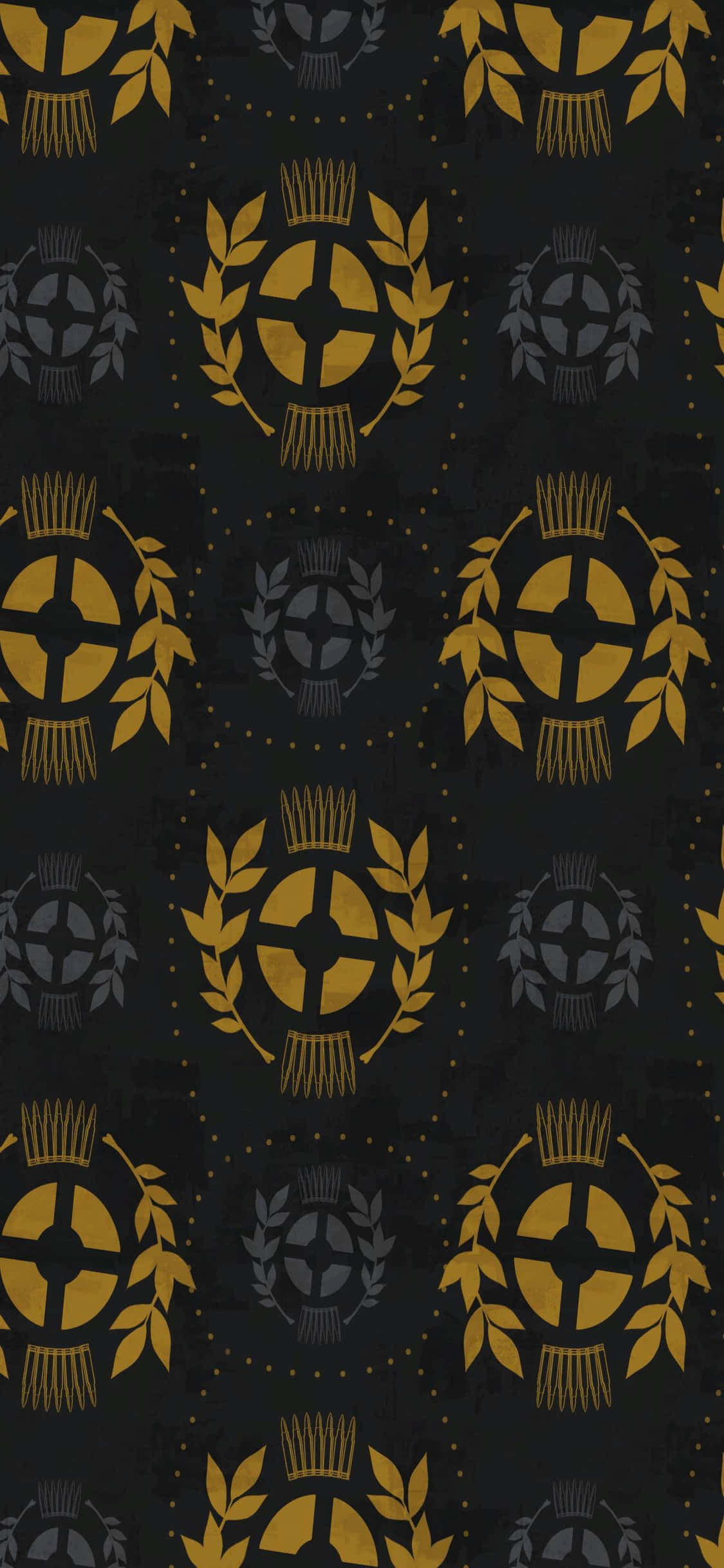 iPhone Xs Tf2 Bakgrunn Rangering Logo I Gullmønster Bakgrunner
