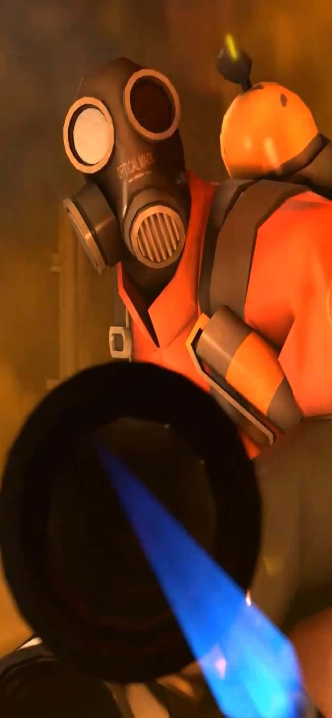 iPhone Xs Tf2 Bakgrunn Pyro Sikter Med Flammekasteren Sin Bakgrunner