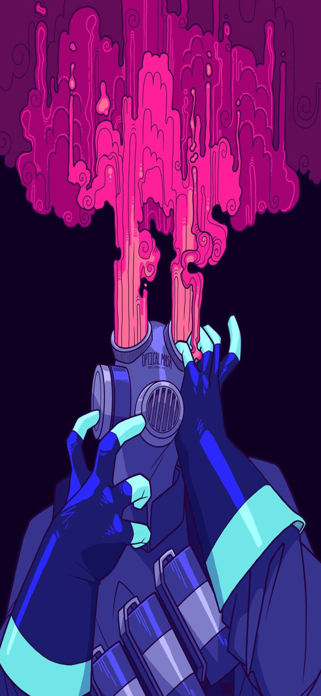 iPhone Xs Tf2 Bakgrunn Fanart Tegning Pyro Lilla Øyenflammer Bakgrunner