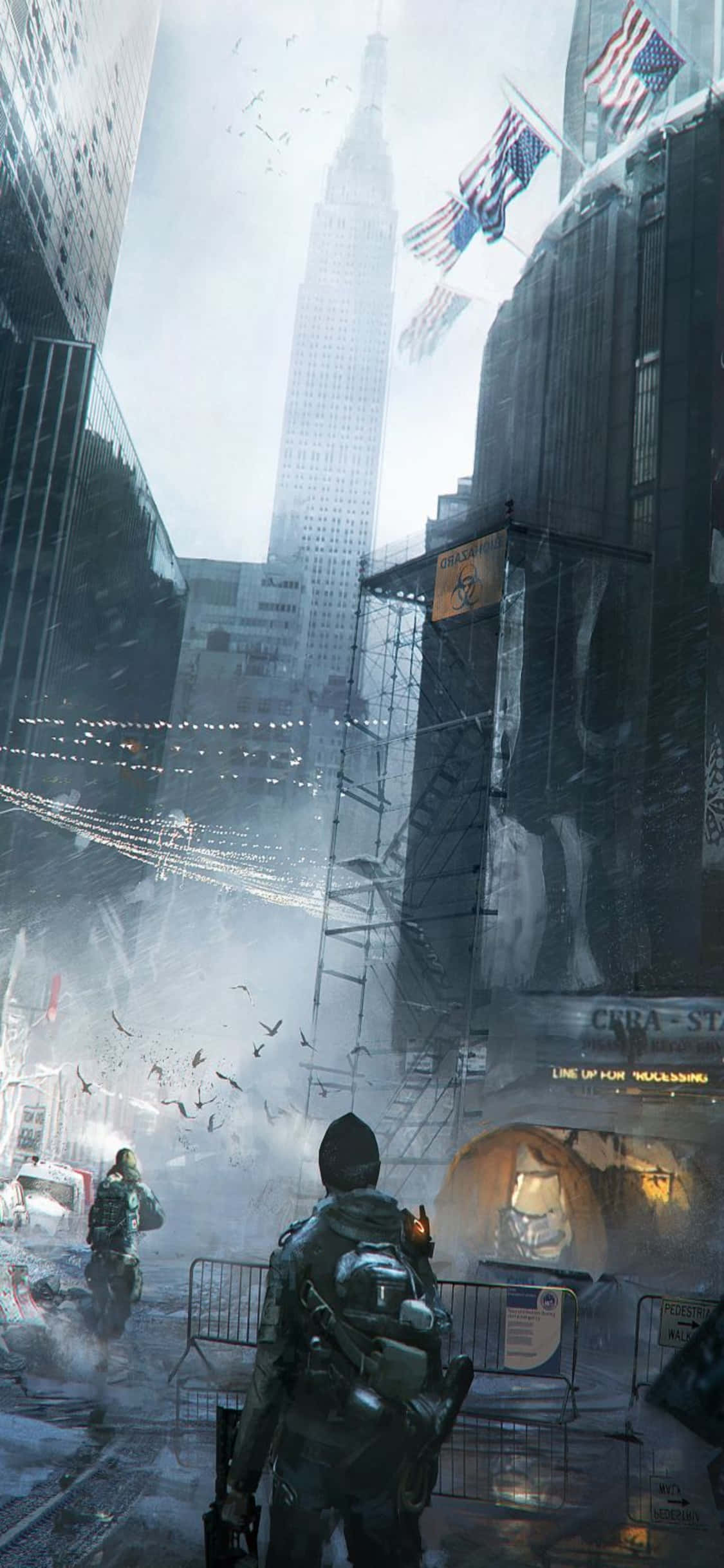 iPhone Xs The Division Bakgrunn Lag Som Beveger Seg Gjennom Røyk Bakgrunner