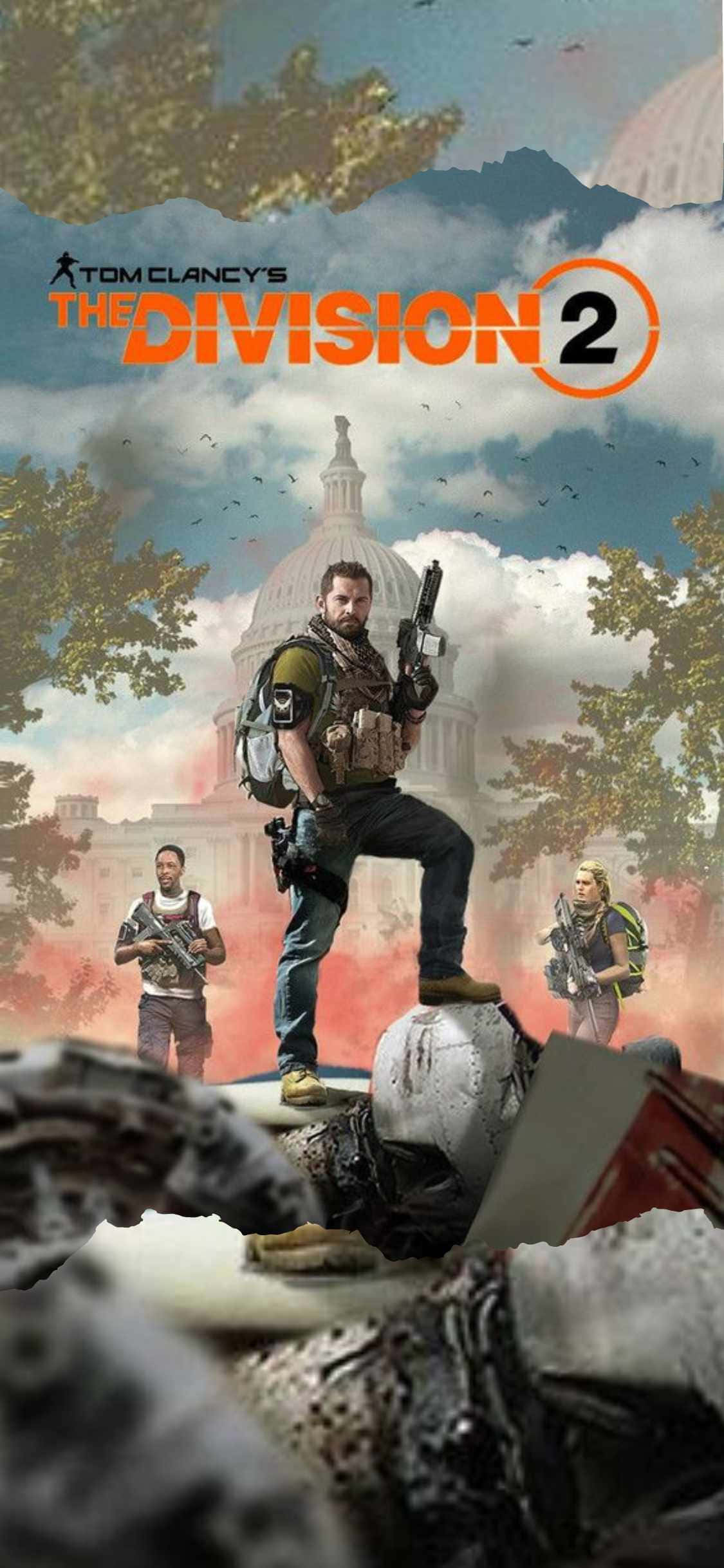 iPhone Xs The Division Bakgrunn Lag På Toppen Av Ruiner Bakgrunner