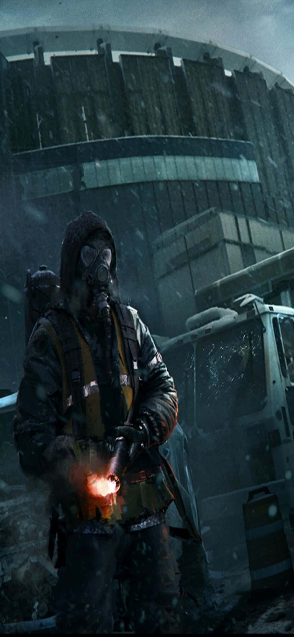 iPhone Xs The Division Bakgrunn Mann i Snøen Bakgrunner